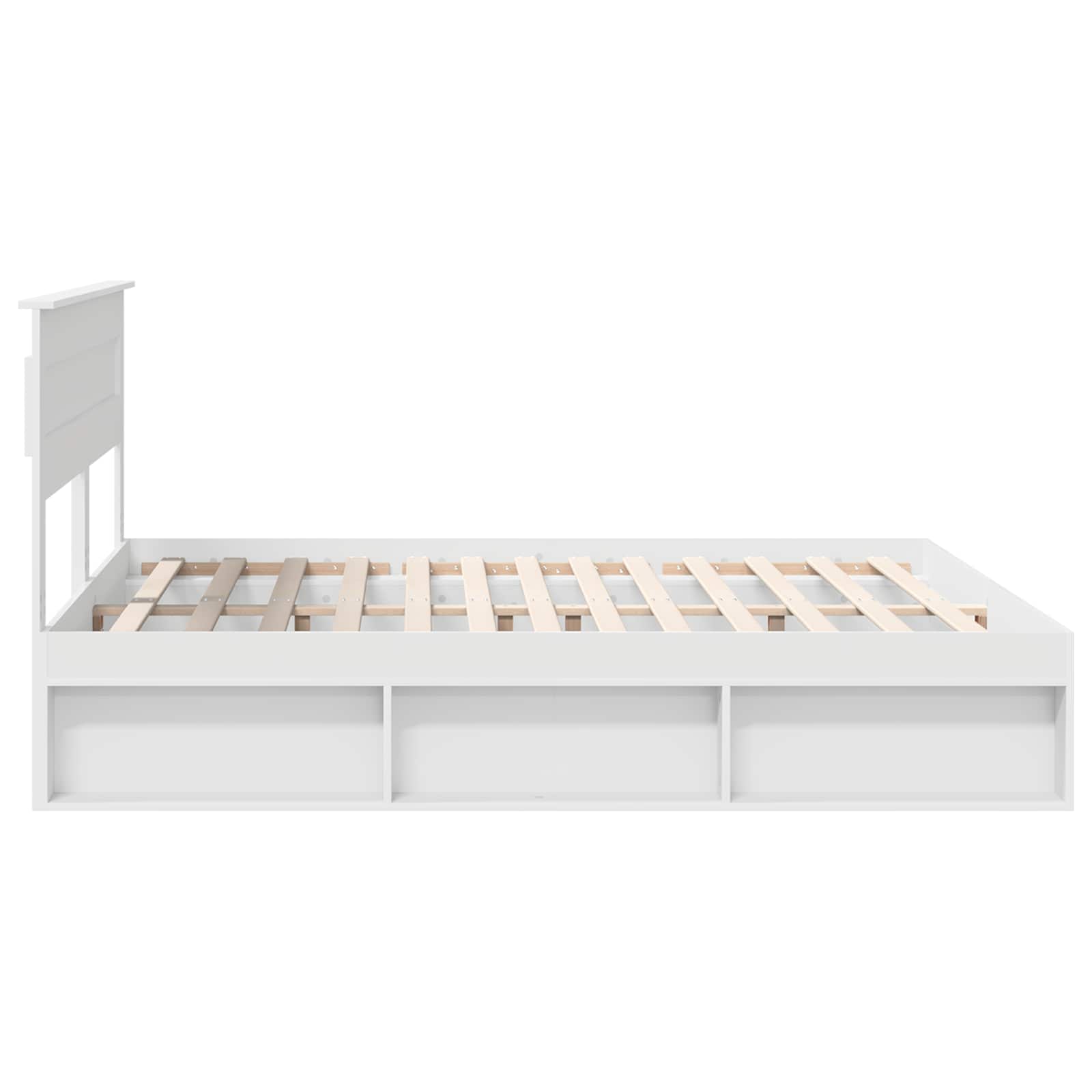 vidaXL Bedframe met hoofdeinde Wit 200 x 200 cm Massief grenenhout