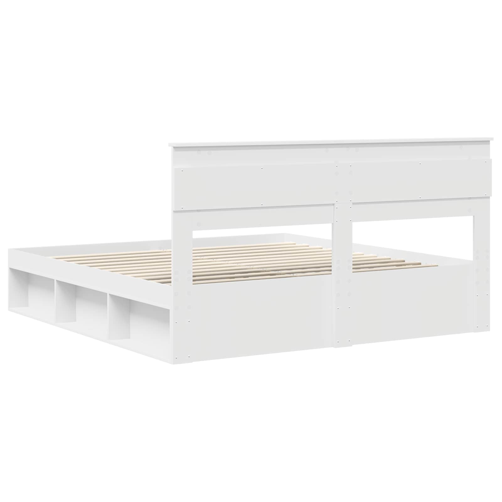 vidaXL Bedframe met hoofdeinde Wit 200 x 200 cm Massief grenenhout