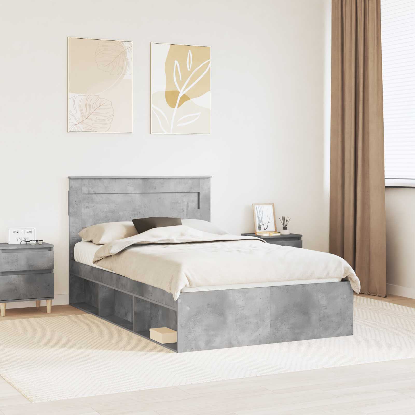 vidaXL Bedframe met hoofdeinde Wit 200 x 200 cm Massief grenenhout