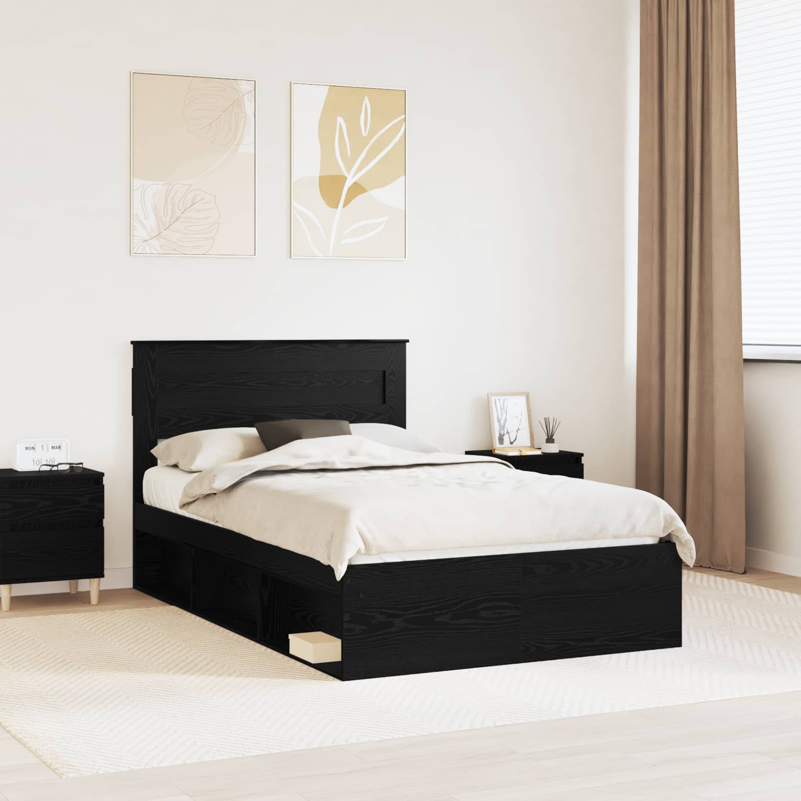 vidaXL Bedframe met hoofdeinde Wit 200 x 200 cm Massief grenenhout