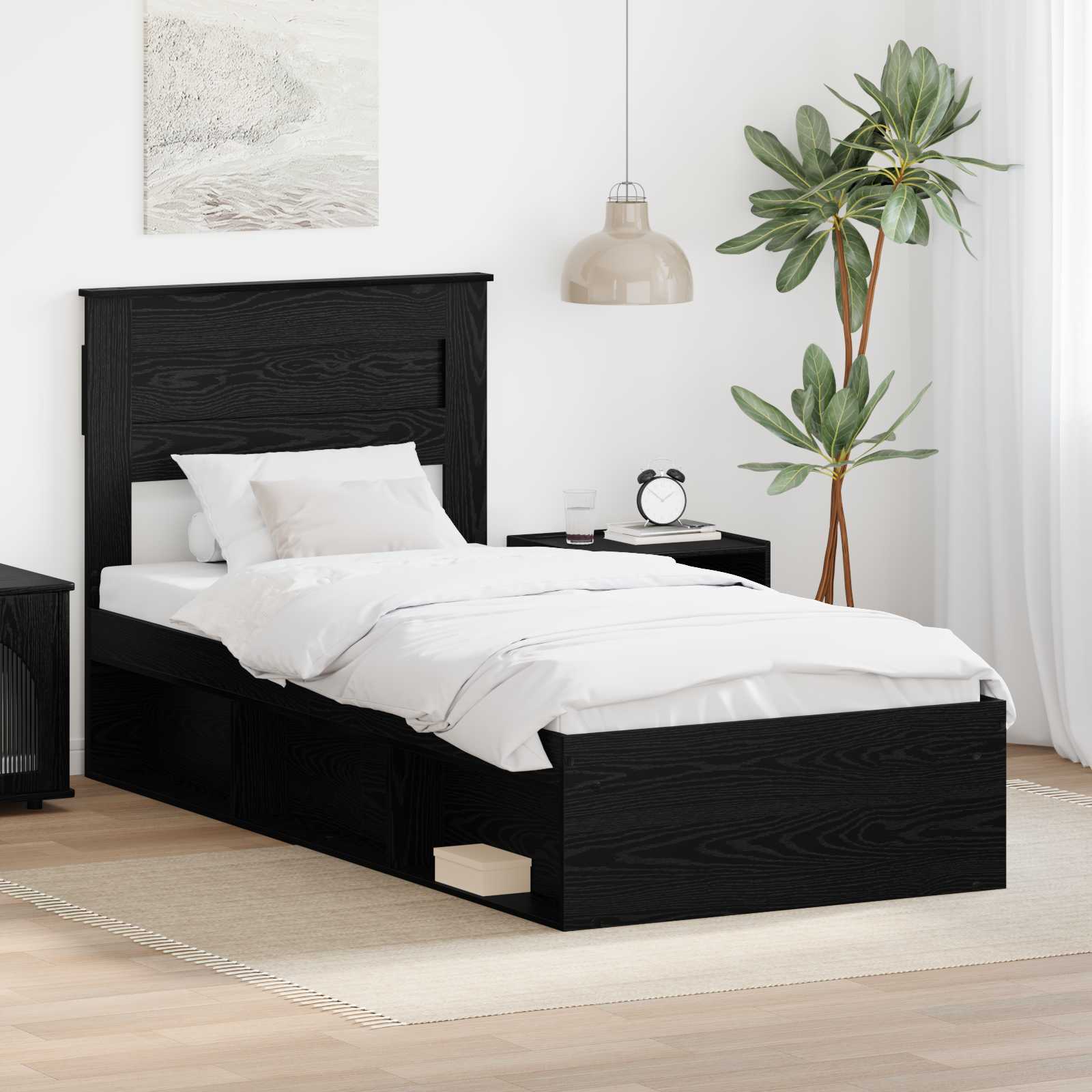 vidaXL Bedframe met hoofdeinde Wit 200 x 200 cm Massief grenenhout