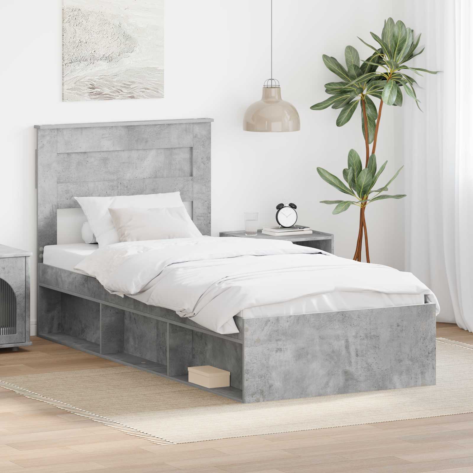 vidaXL Bedframe met hoofdeinde Wit 200 x 200 cm Massief grenenhout