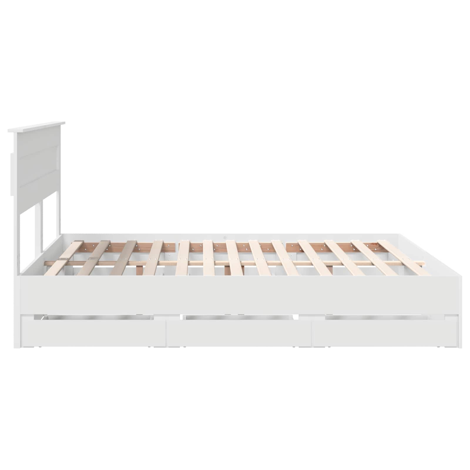 vidaXL Bedframe met lade met opslag Wit 200 x 200 cm Ingenieurshout