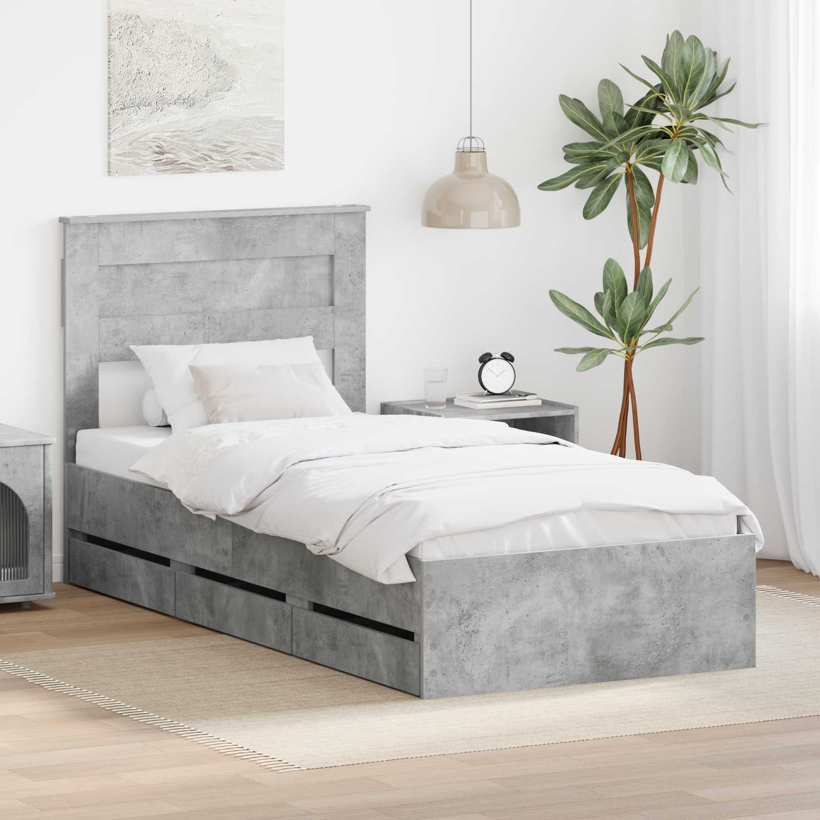 vidaXL Bedframe met lade met opslag Wit 200 x 200 cm Ingenieurshout