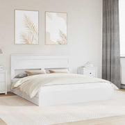 vidaXL Bedframe met lade met hoofdeinde Wit 200 x 200 cm Bewerkt hout