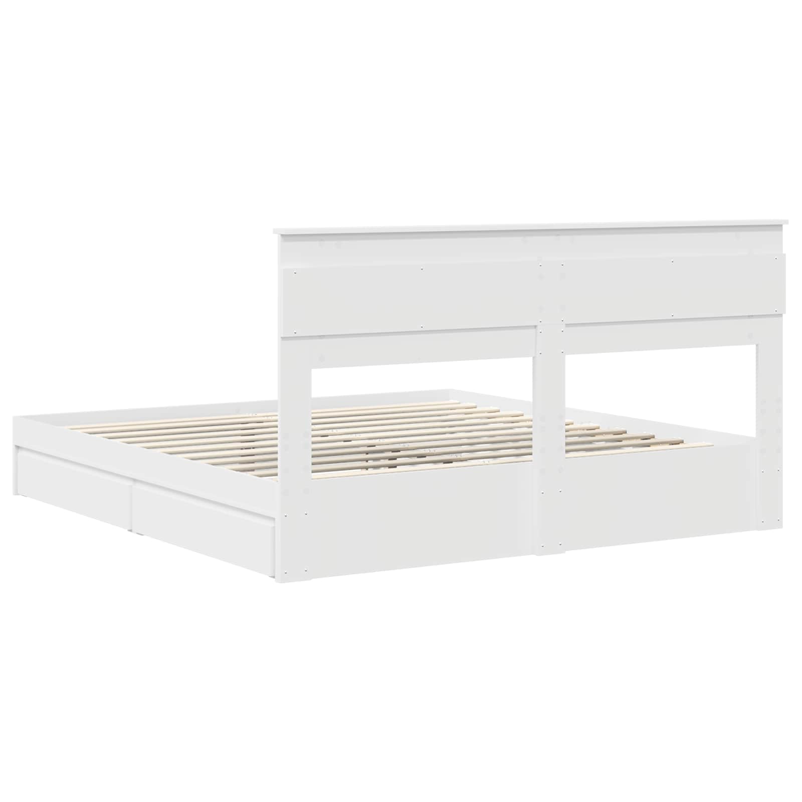 vidaXL Bedframe met lade met hoofdeinde Wit 200 x 200 cm Bewerkt hout