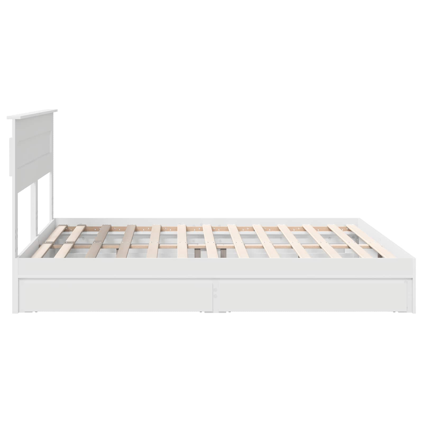 vidaXL Bedframe met lade met hoofdeinde Wit 200 x 200 cm Bewerkt hout
