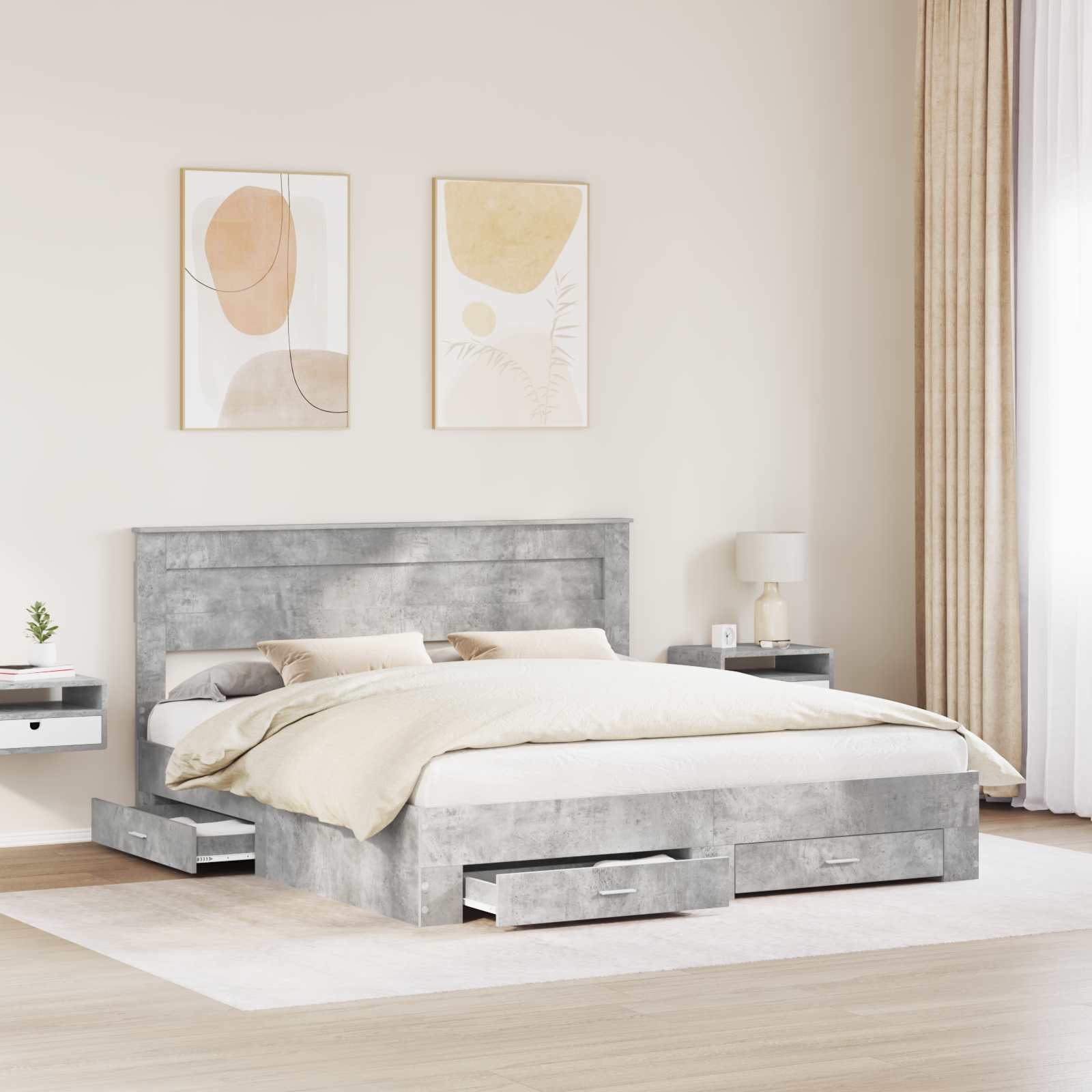 vidaXL Bedframe met lade Wit en Zilver 75 x 190 cm Bewerkt hout