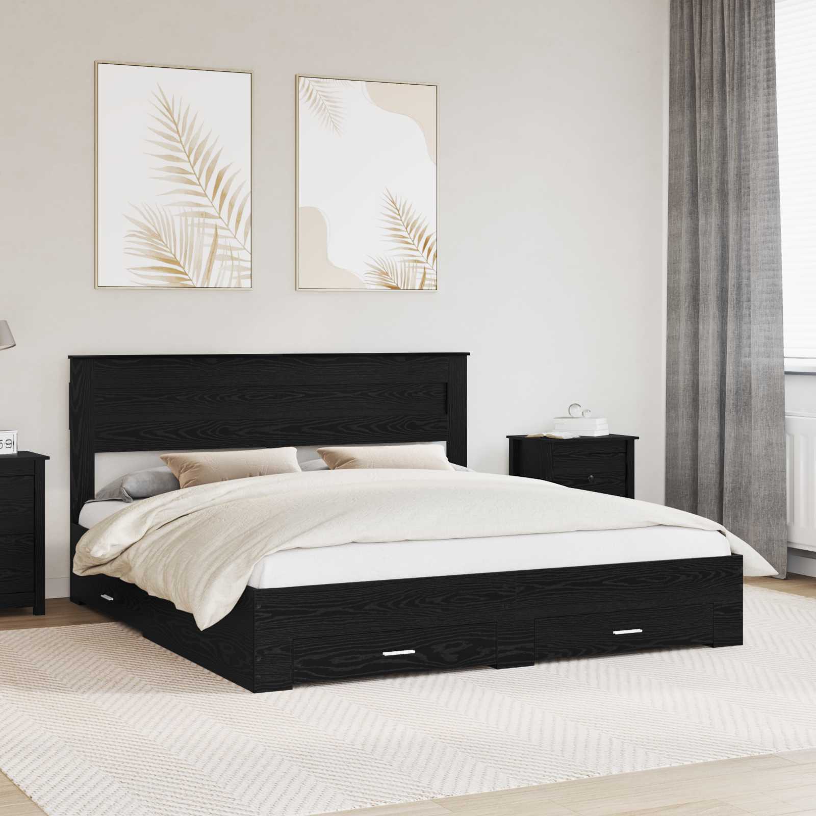 vidaXL Bedframe met lade Wit en Zilver 75 x 190 cm Bewerkt hout