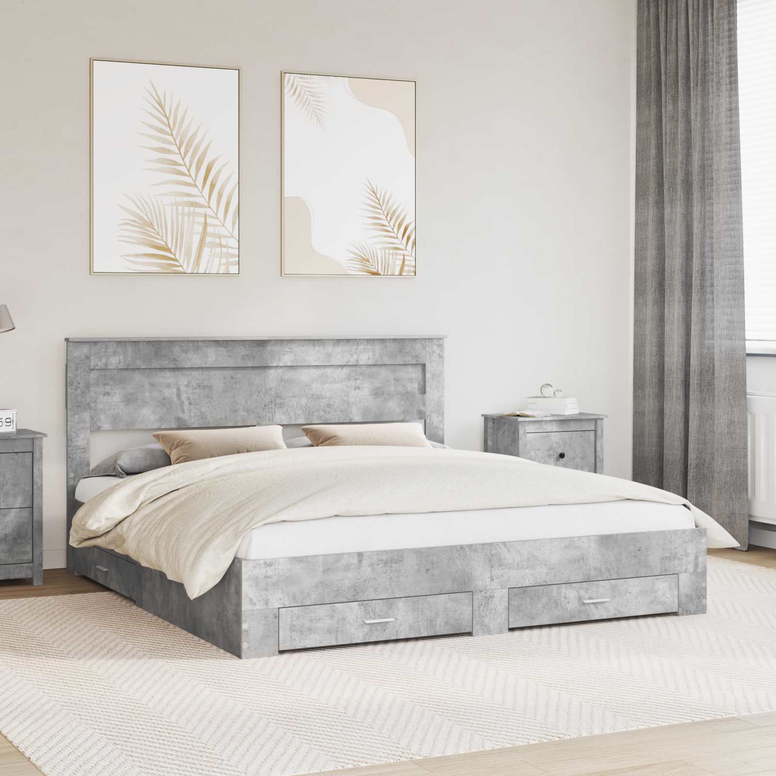 vidaXL Bedframe met lade Wit en Zilver 75 x 190 cm Bewerkt hout