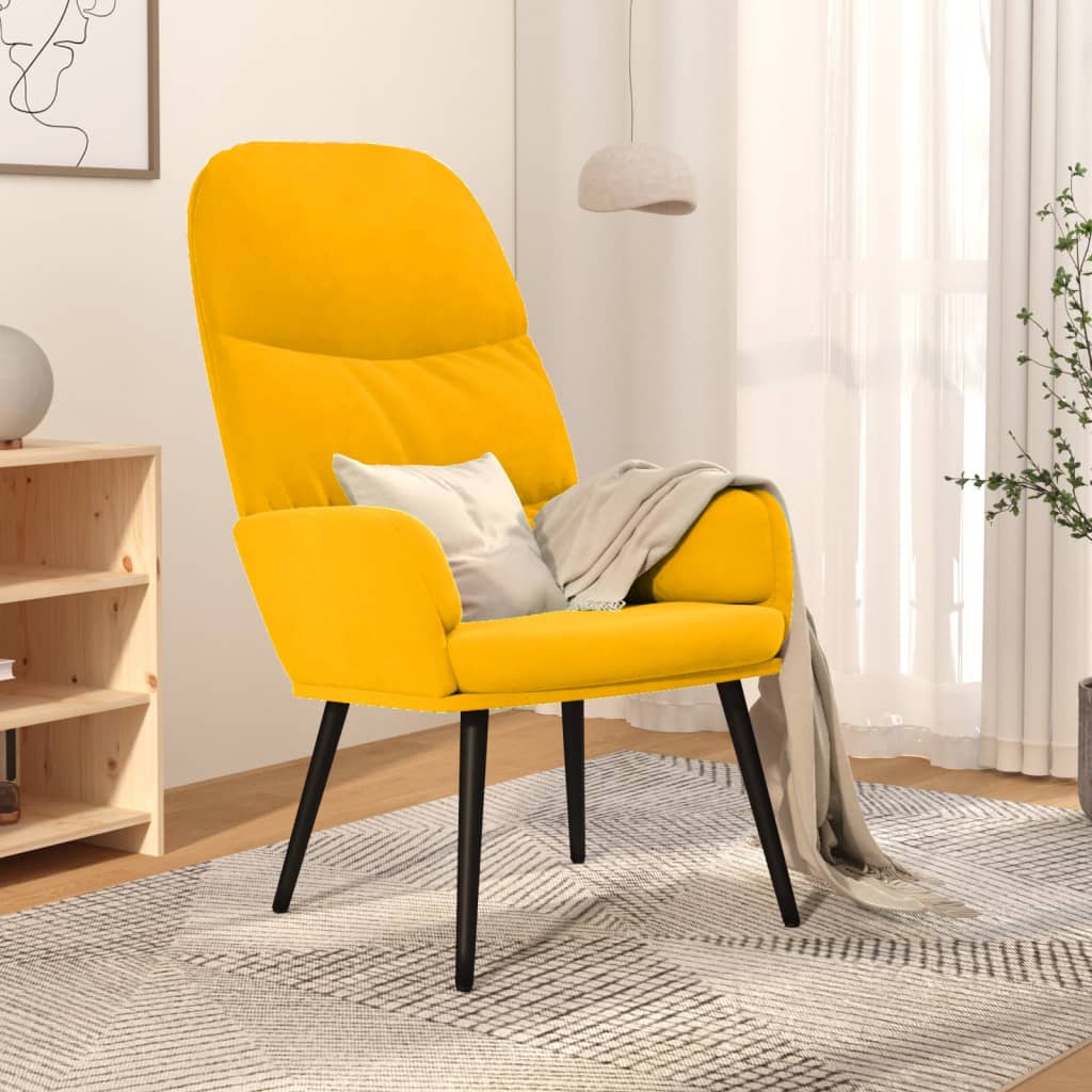 vidaXL Relaxstoel fluweel mosterdgeel