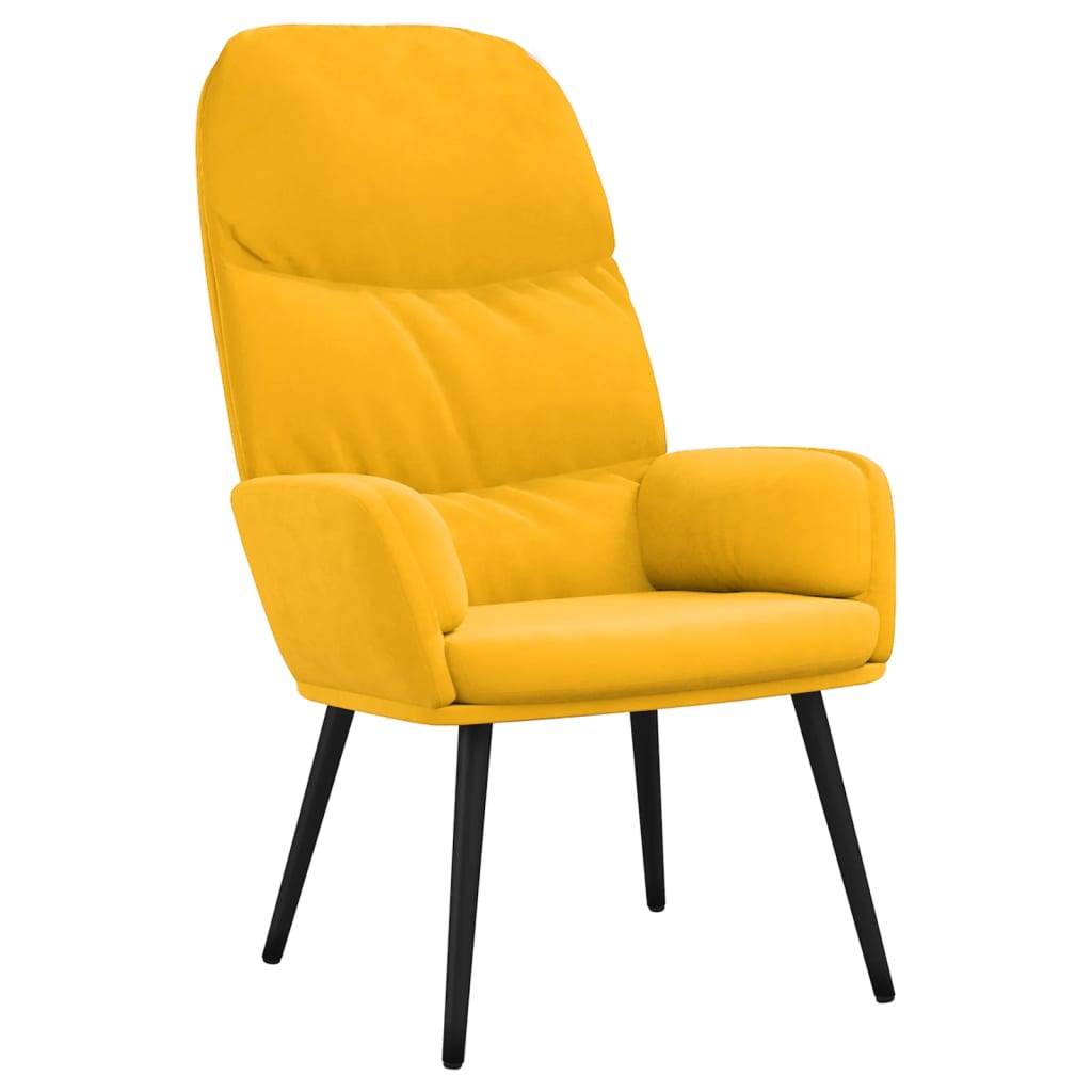 vidaXL Relaxstoel fluweel mosterdgeel