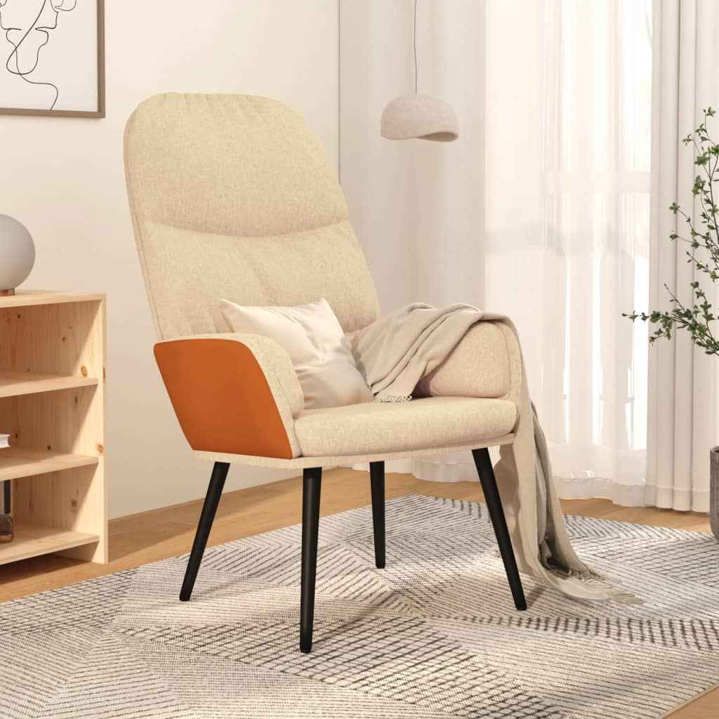 vidaXL Relaxstoel stof lichtgrijs