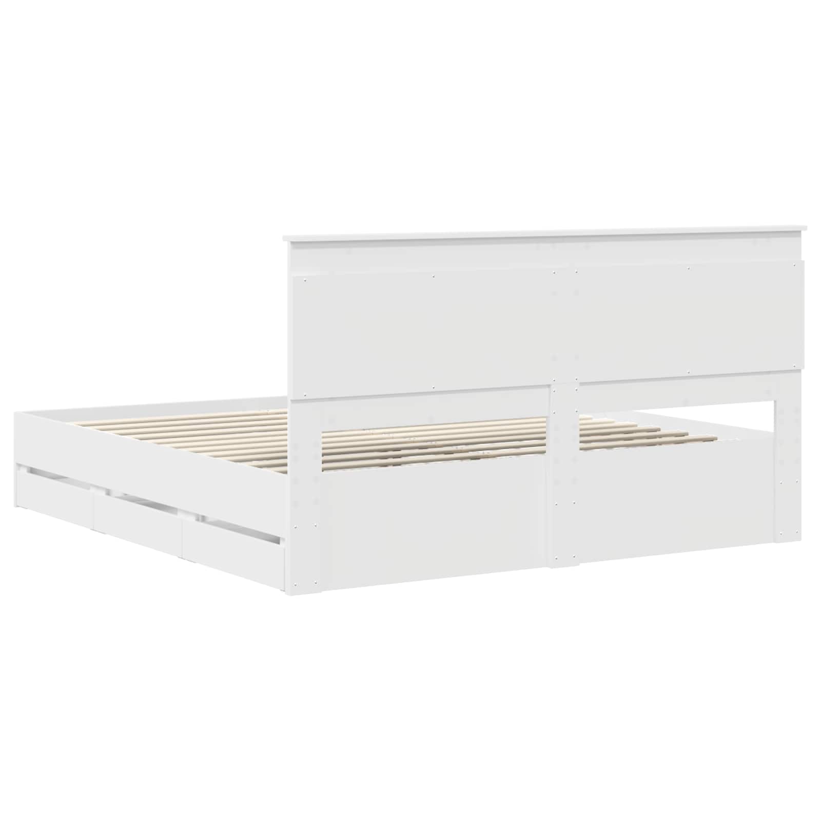 vidaXL Bedframe met lade met opslag Wit 200 x 200 cm Ingenieurshout