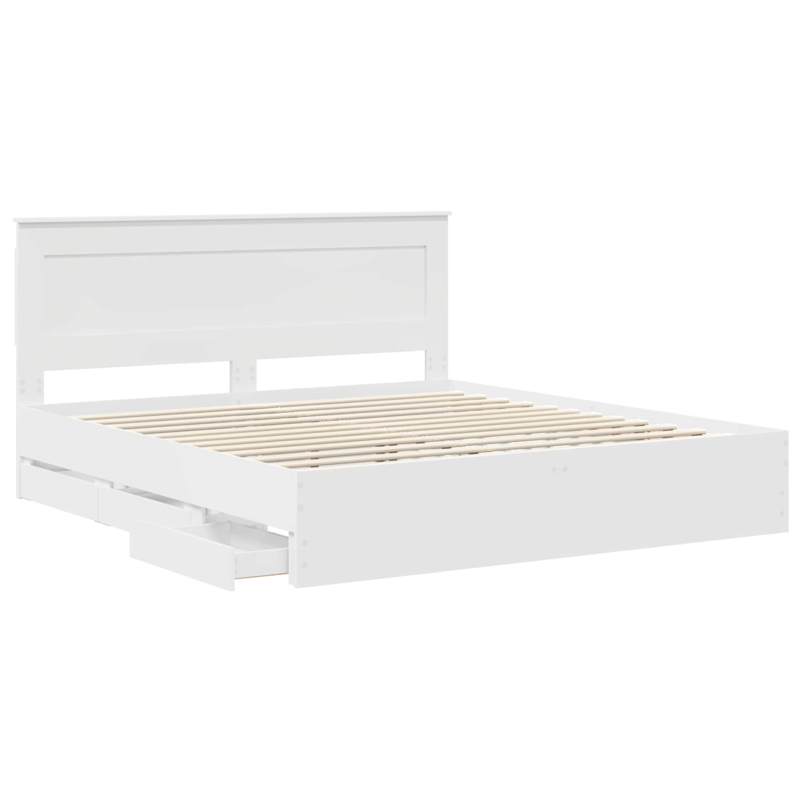 vidaXL Bedframe met lade met opslag Wit 200 x 200 cm Ingenieurshout