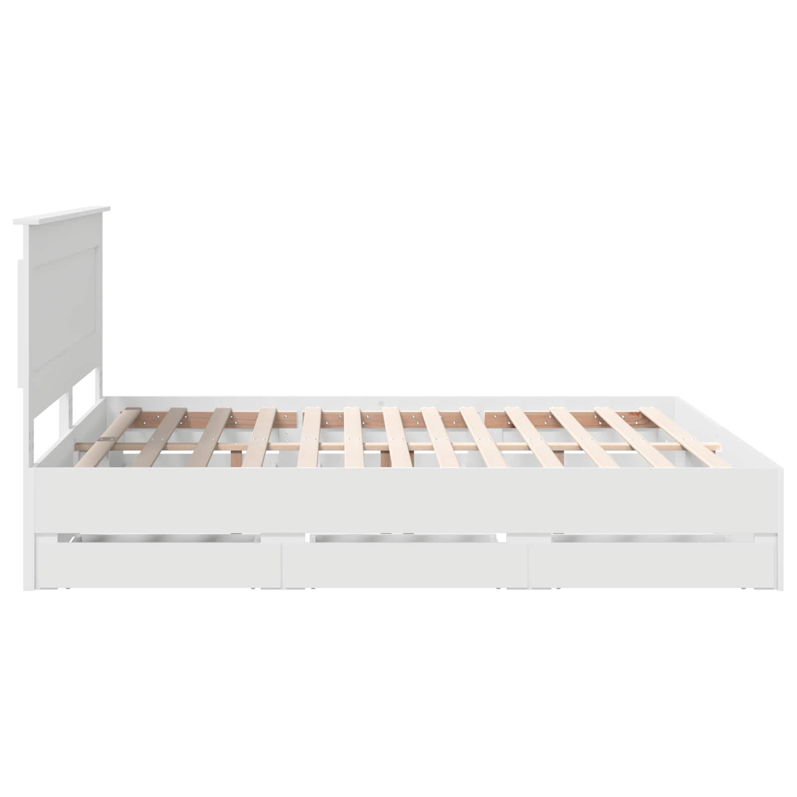 vidaXL Bedframe met lade met opslag Wit 200 x 200 cm Ingenieurshout