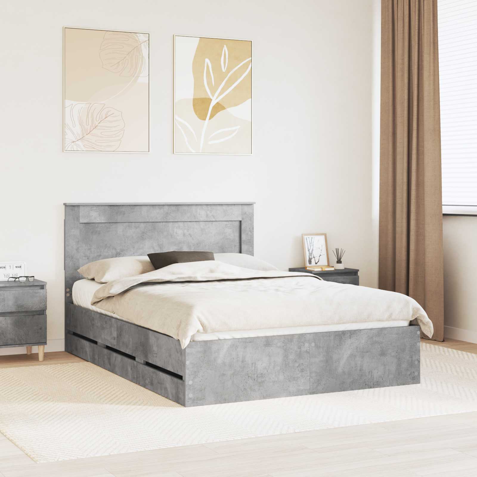 vidaXL Bedframe met lade met opslag Wit 200 x 200 cm Ingenieurshout