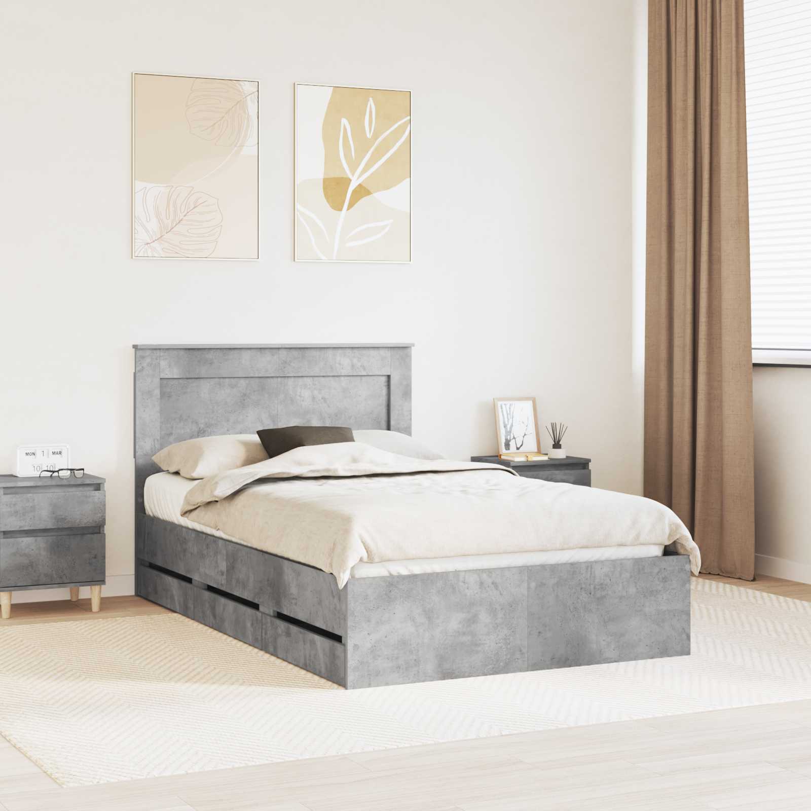 vidaXL Bedframe met lade met opslag Wit 200 x 200 cm Ingenieurshout