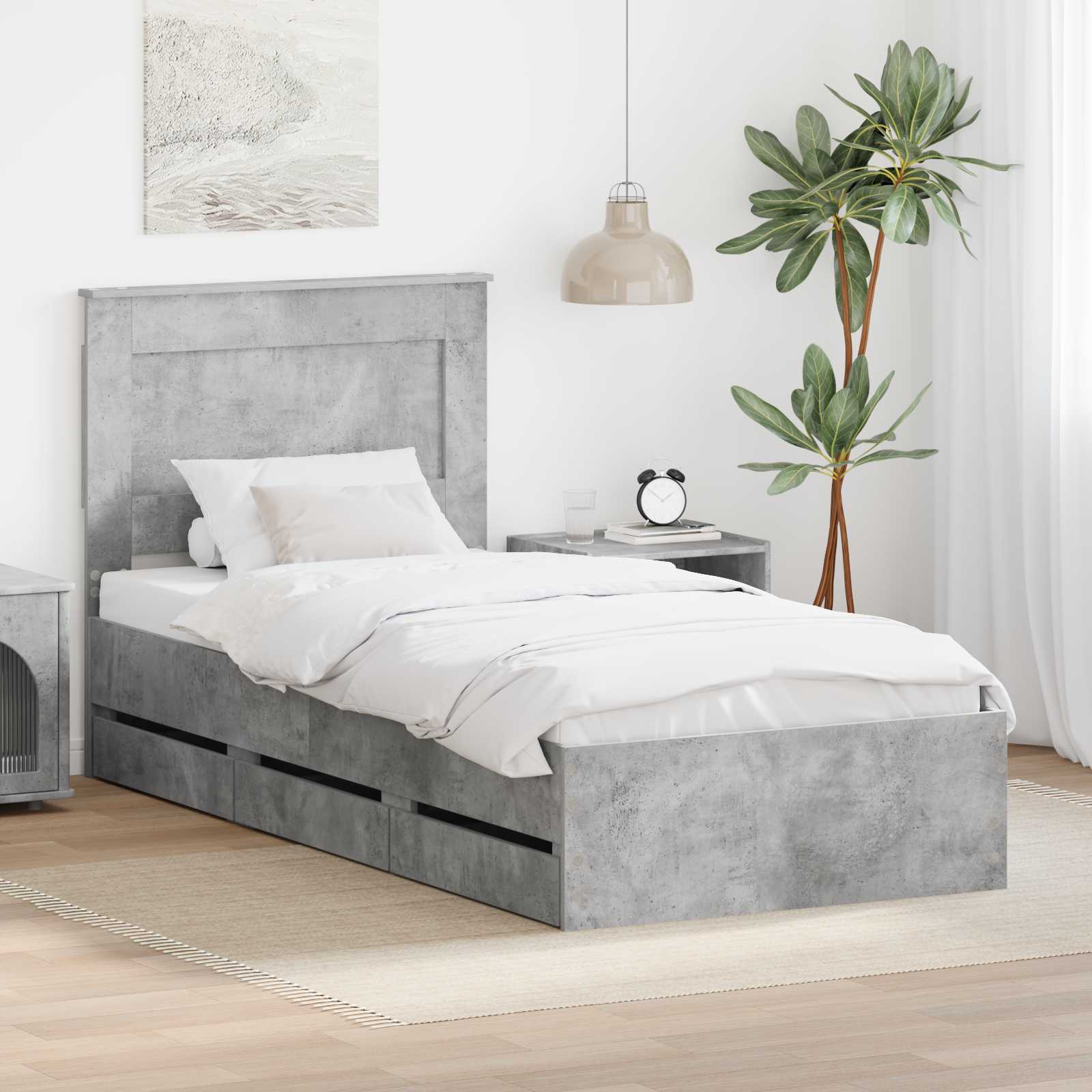 vidaXL Bedframe met lade met opslag Wit 200 x 200 cm Ingenieurshout