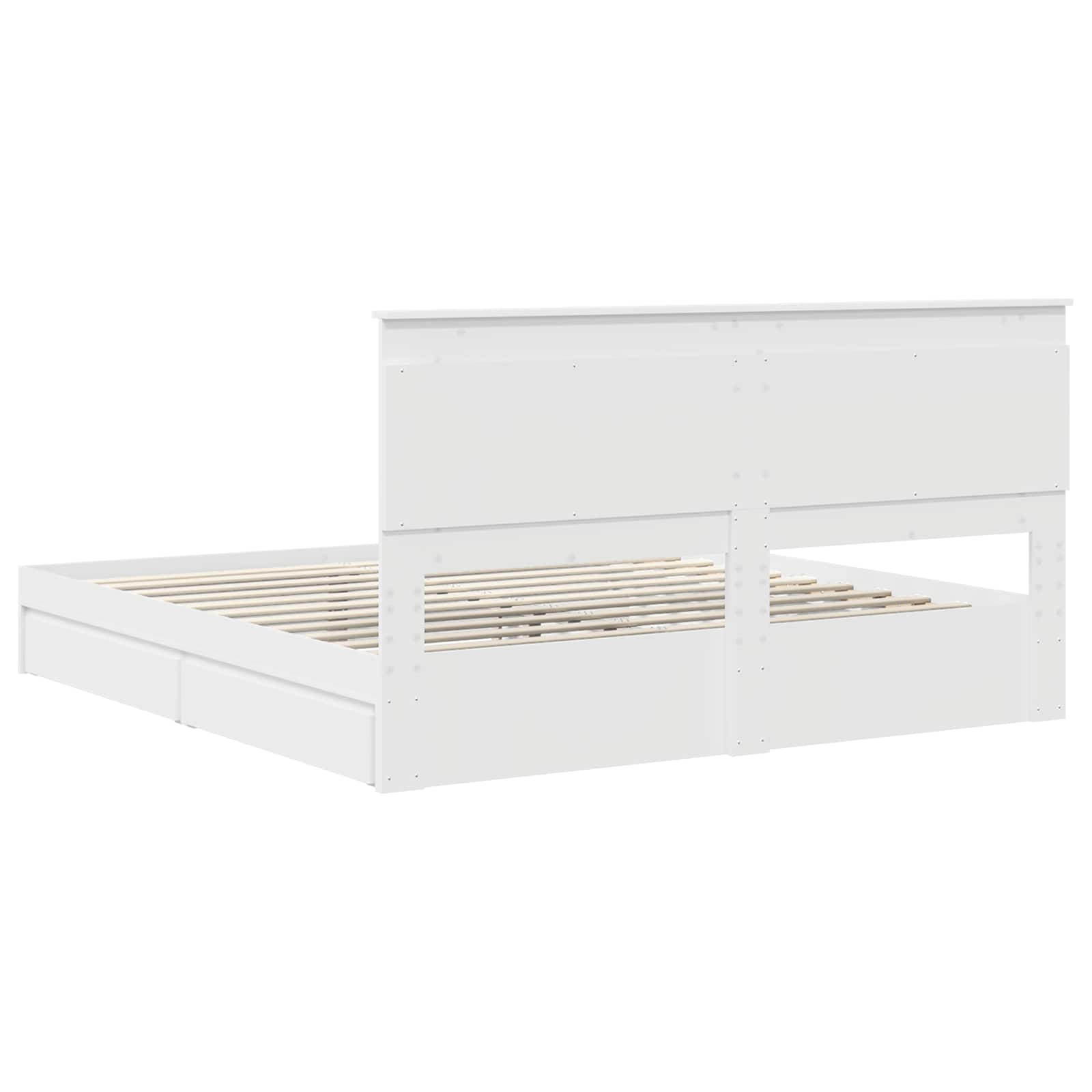 vidaXL Bedframe met lade met hoofdeinde Wit 200 x 200 cm Bewerkt hout