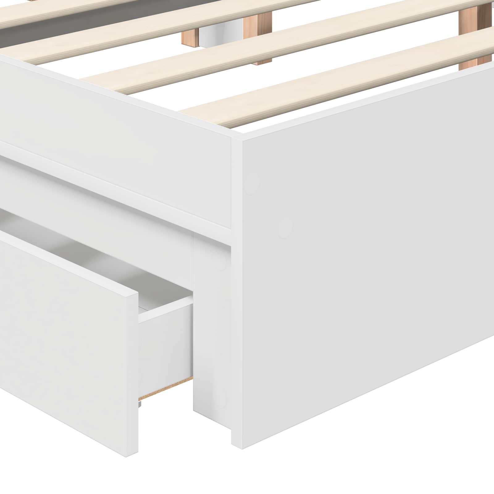 vidaXL Bedframe met lade met hoofdeinde Wit 200 x 200 cm Bewerkt hout