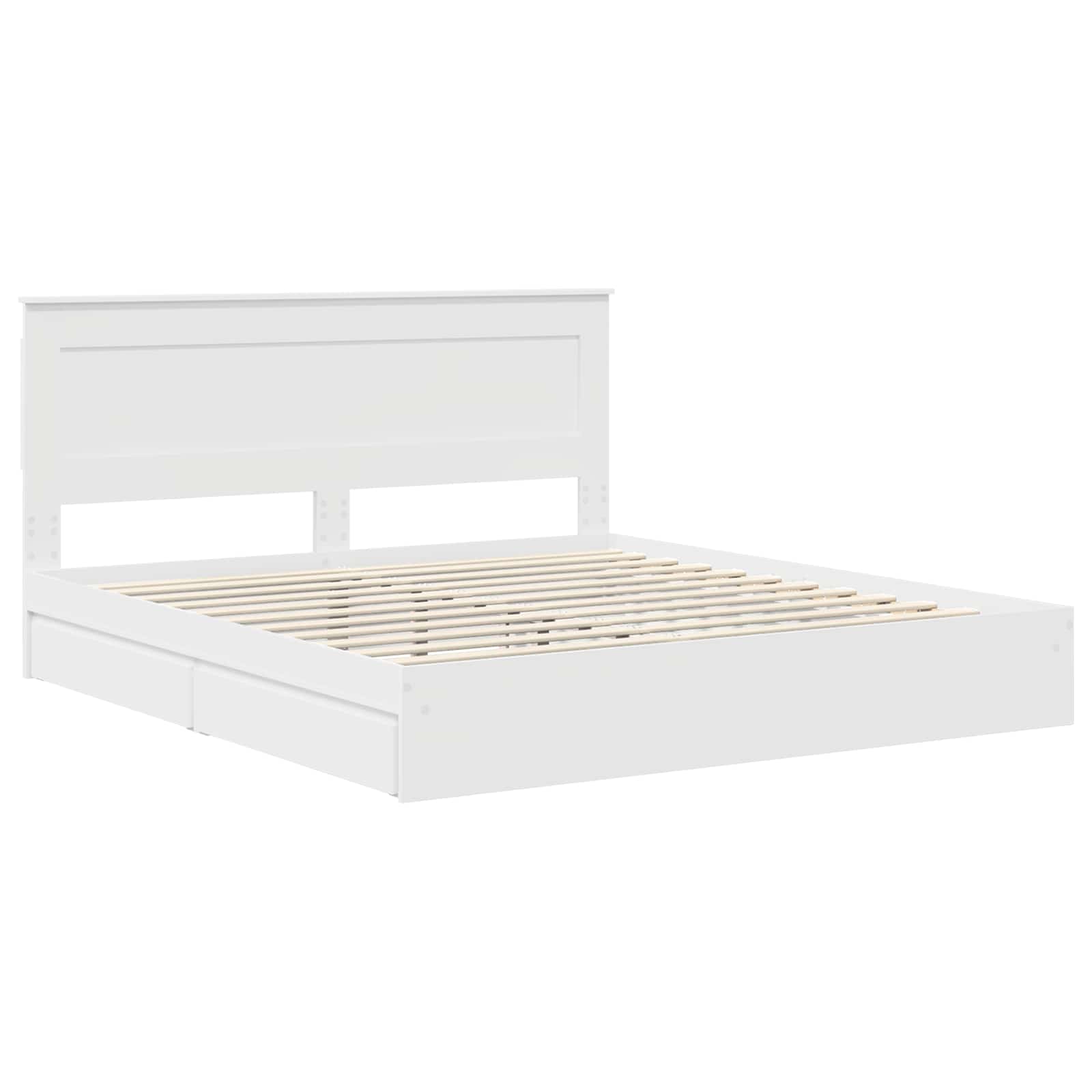 vidaXL Bedframe met lade met hoofdeinde Wit 200 x 200 cm Bewerkt hout