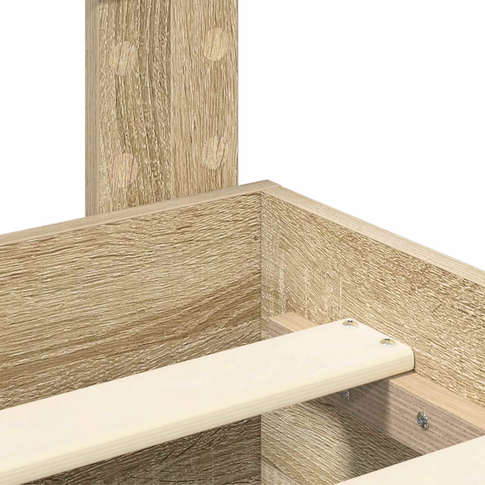 vidaXL Bedframe met lade Wit en Zilver 75 x 190 cm Bewerkt hout