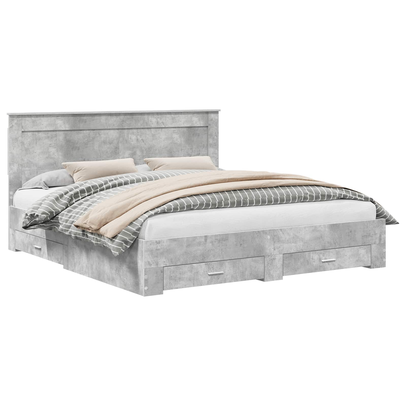 vidaXL Bedframe met lade Wit en Zilver 75 x 190 cm Bewerkt hout