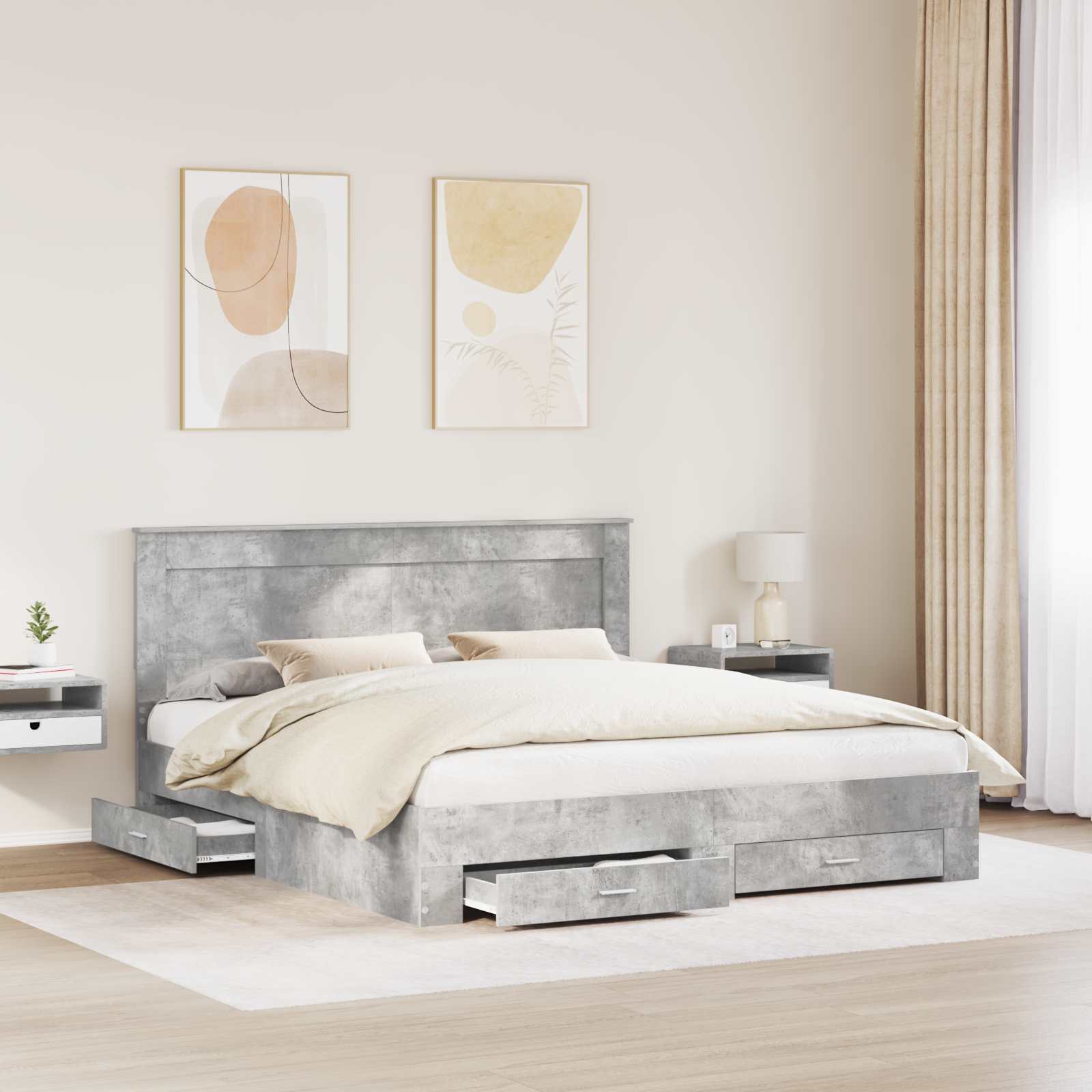 vidaXL Bedframe met lade Wit en Zilver 75 x 190 cm Bewerkt hout