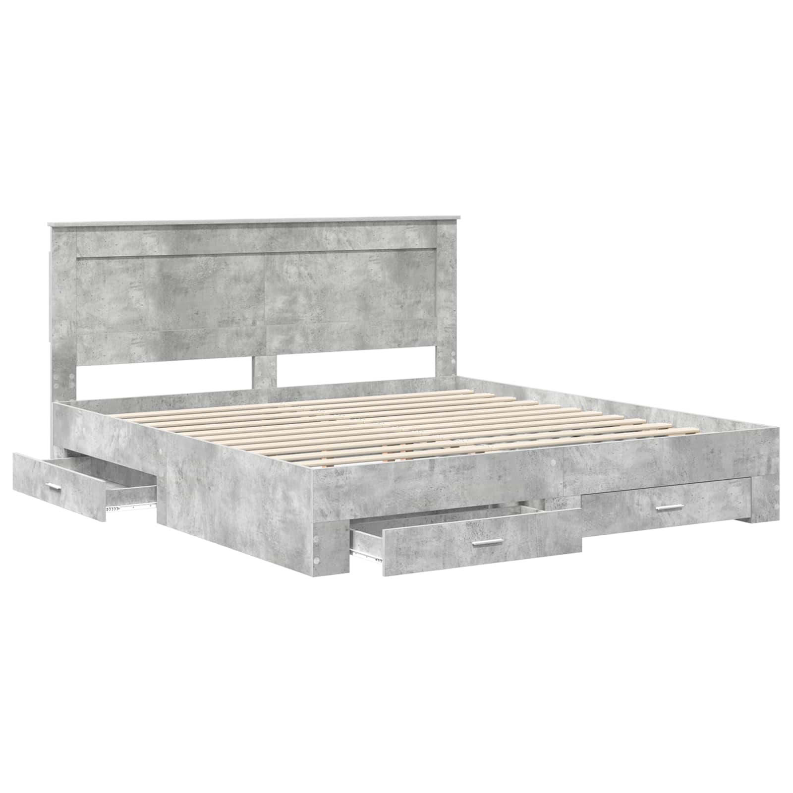 vidaXL Bedframe met lade Wit en Zilver 75 x 190 cm Bewerkt hout