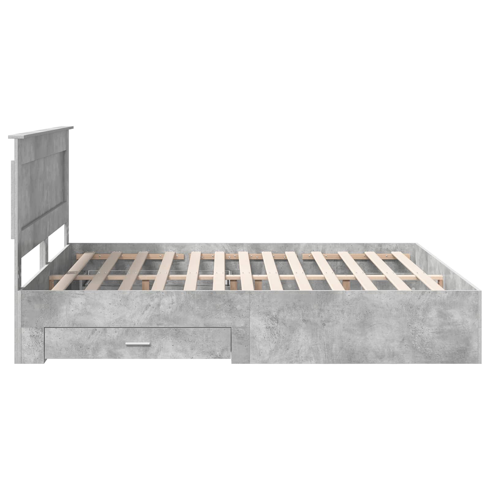 vidaXL Bedframe met lade Wit en Zilver 75 x 190 cm Bewerkt hout