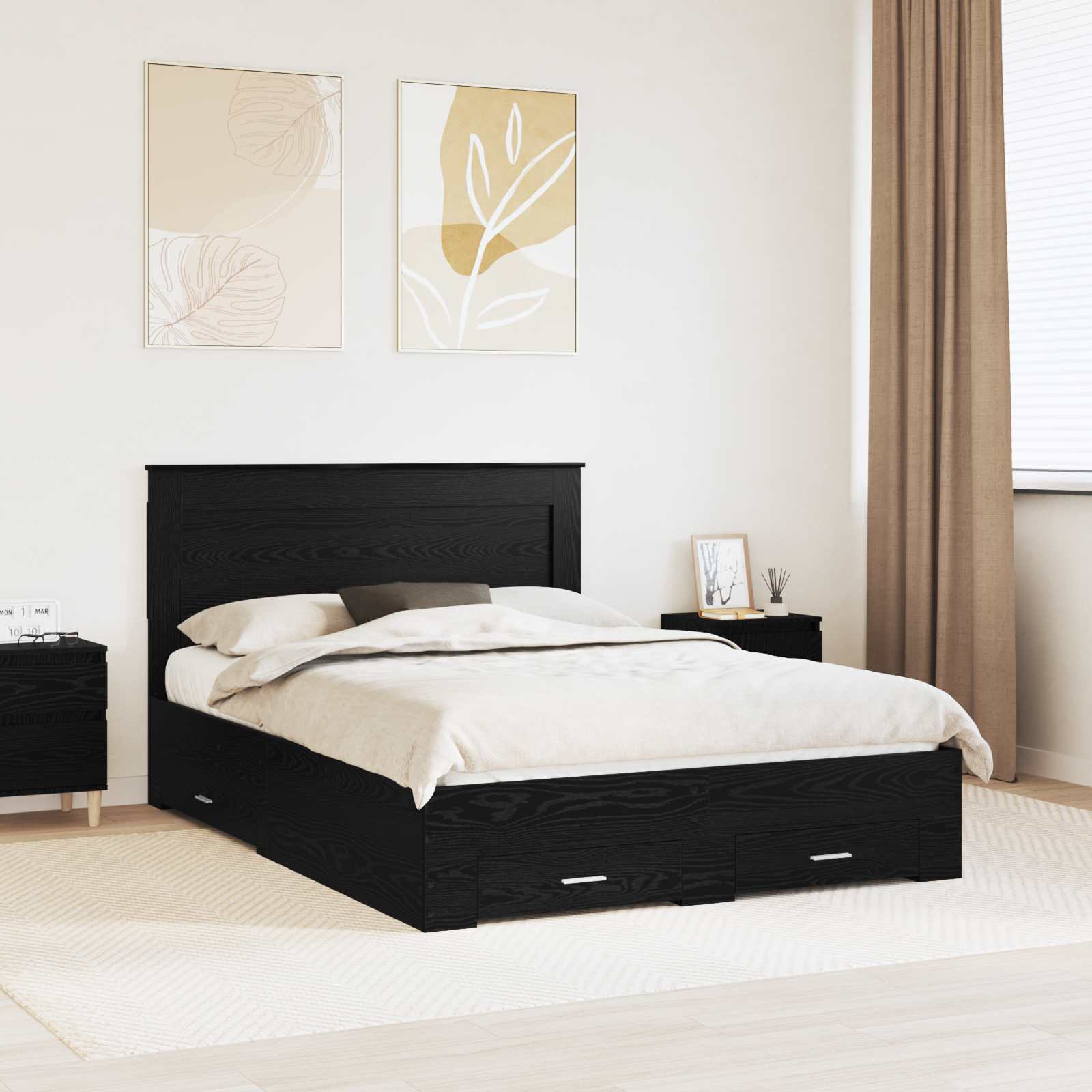 vidaXL Bedframe met lade Wit en Zilver 75 x 190 cm Bewerkt hout