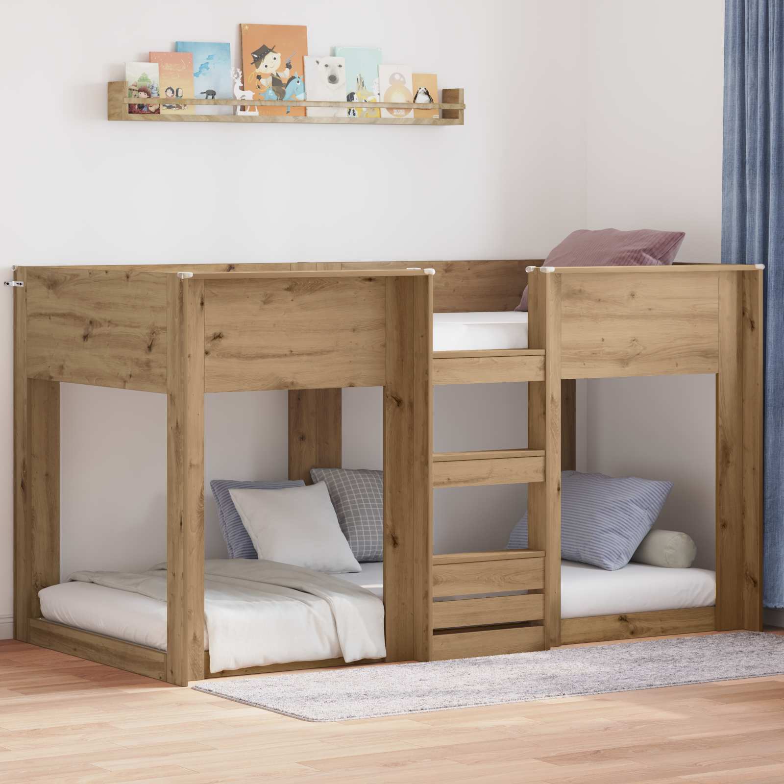 vidaXL Bunk Bed voor Kinderen Wit 75 x 190 cm Bewerkt hout