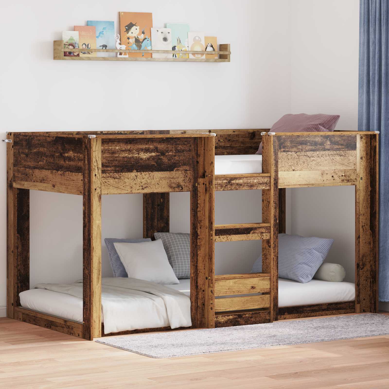 vidaXL Bunk Bed voor Kinderen Wit 75 x 190 cm Bewerkt hout
