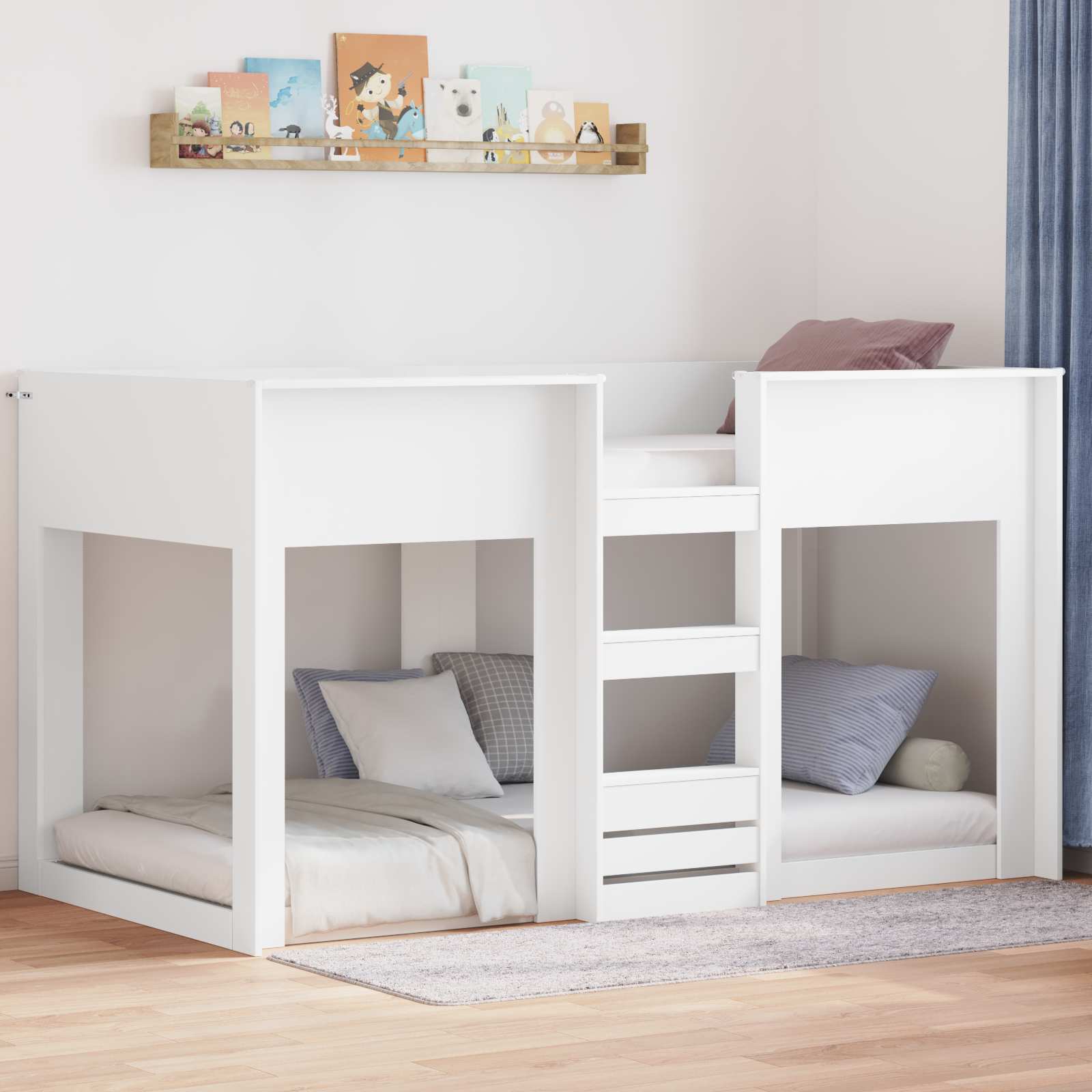 vidaXL Bunk Bed voor Kinderen Wit 75 x 190 cm Bewerkt hout