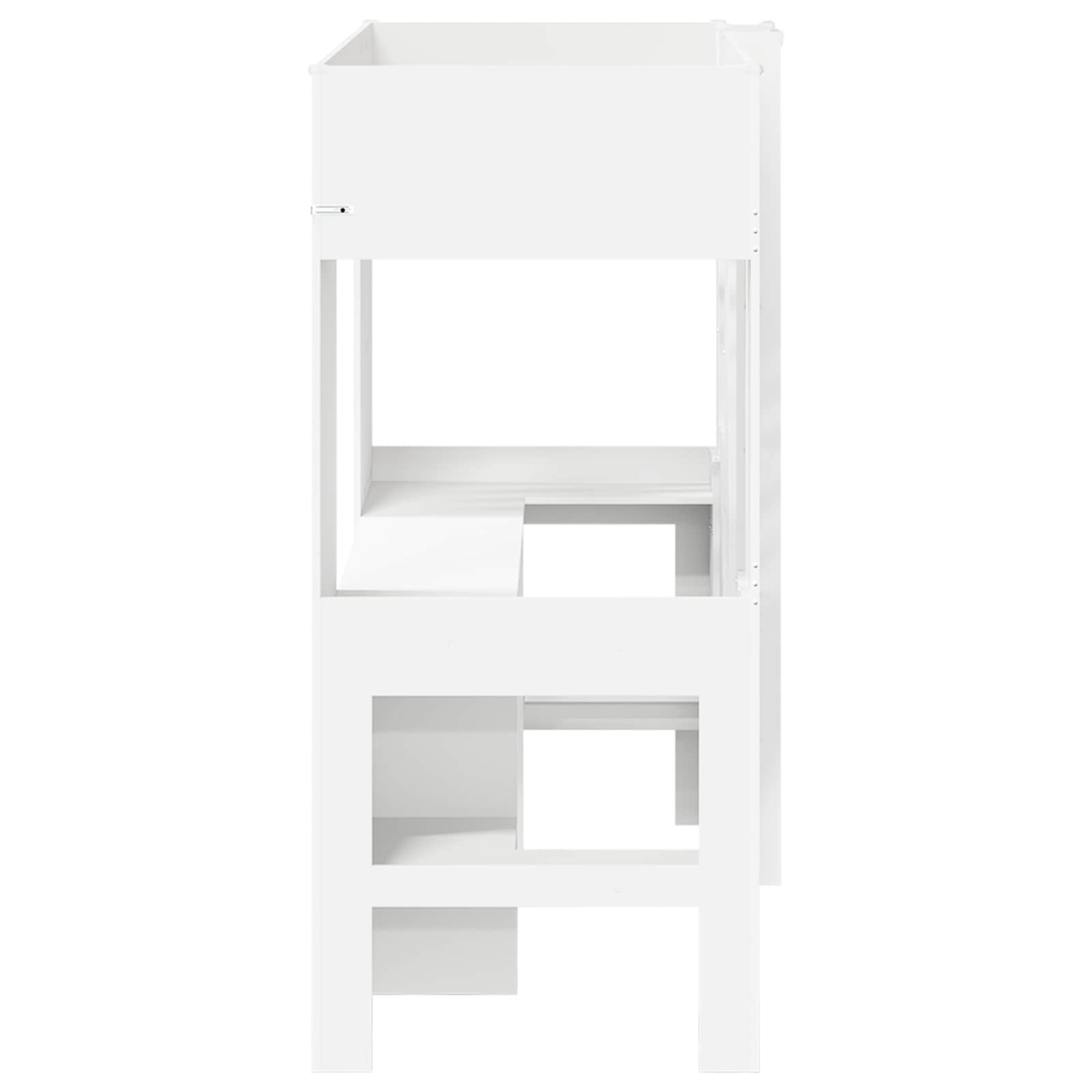 vidaXL Loft Bedframe met Bureau Wit 100 x 200 cm Bewerkt hout