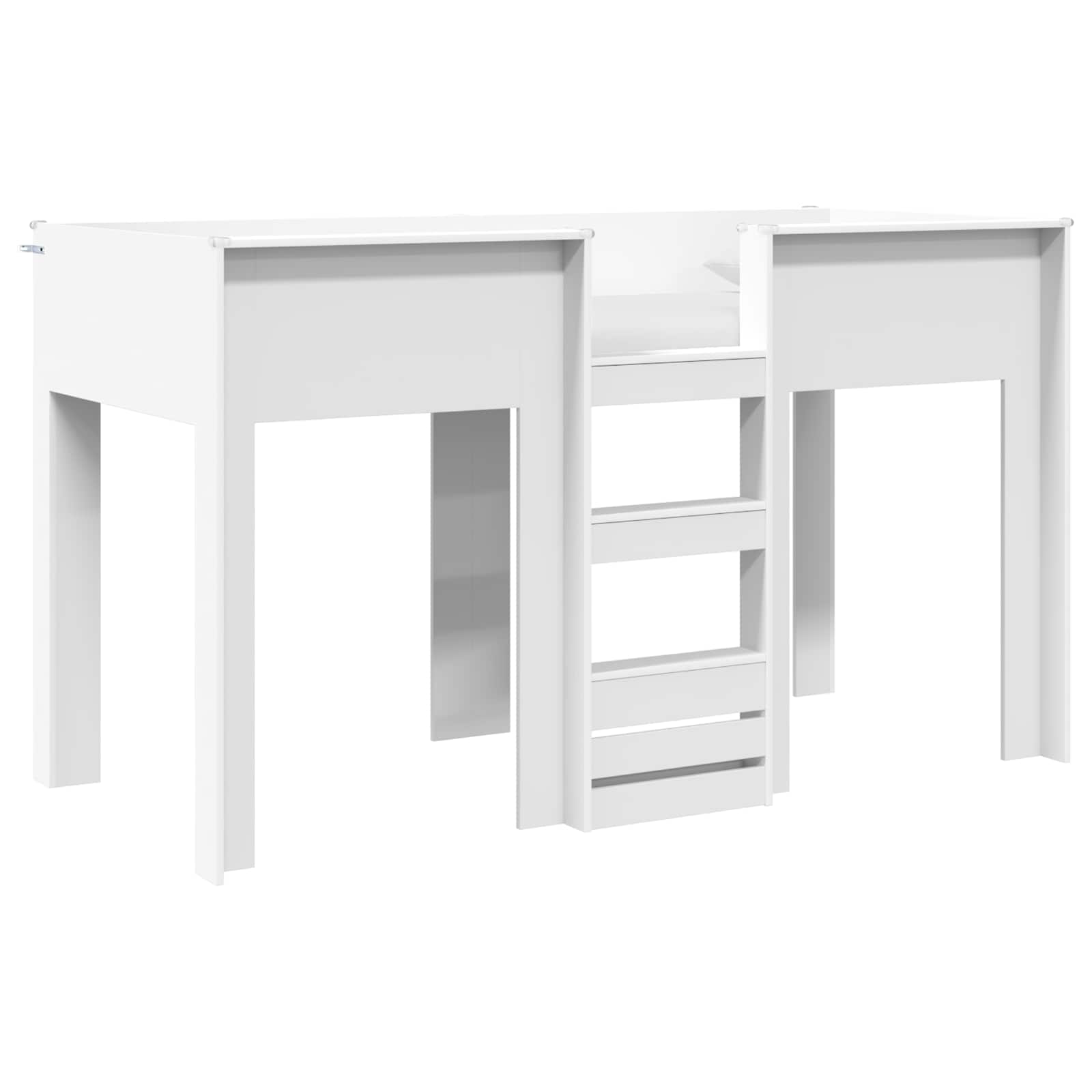 vidaXL Bunk Bed voor Kinderen met matras Wit 100 x 200 cm Bewerkt hout