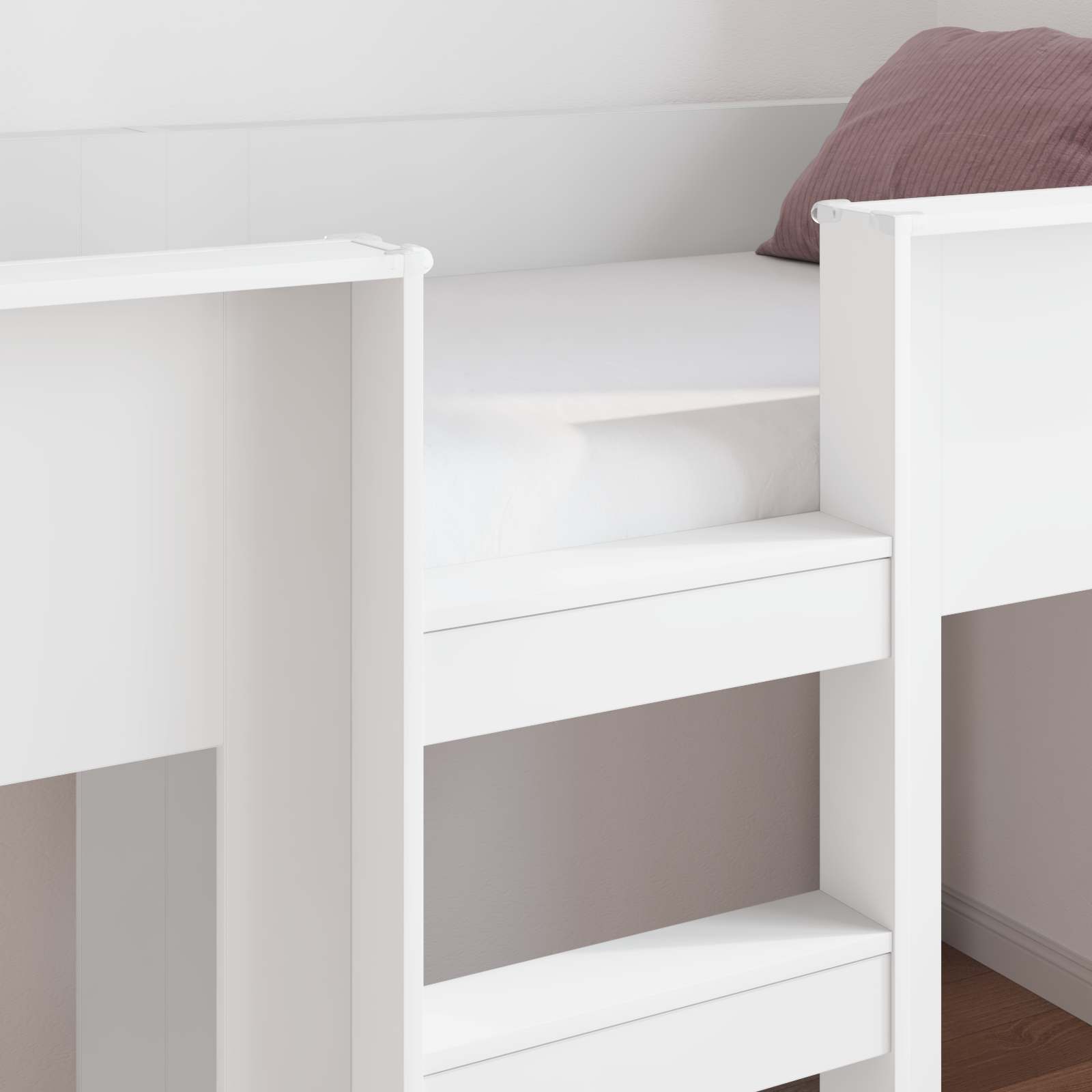 vidaXL Bunk Bed voor Kinderen met matras Wit 100 x 200 cm Bewerkt hout
