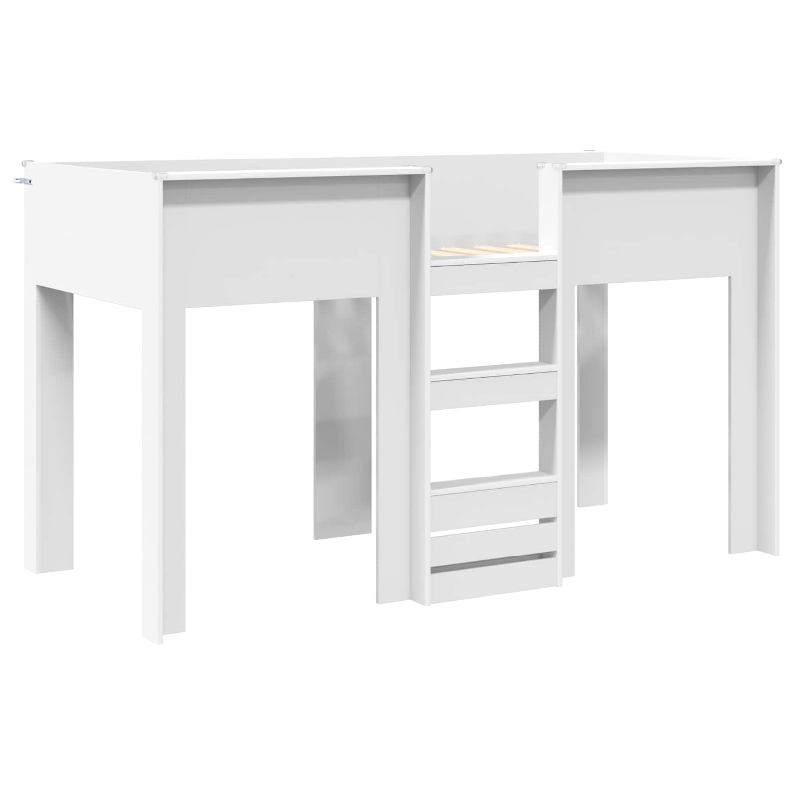 vidaXL Bunk Bed voor Kinderen met matras Wit 100 x 200 cm Bewerkt hout