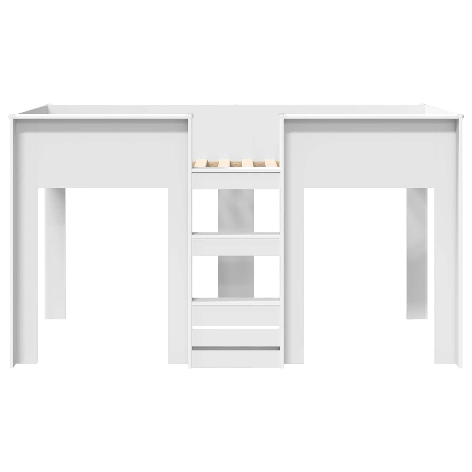 vidaXL Bunk Bed voor Kinderen met matras Wit 100 x 200 cm Bewerkt hout