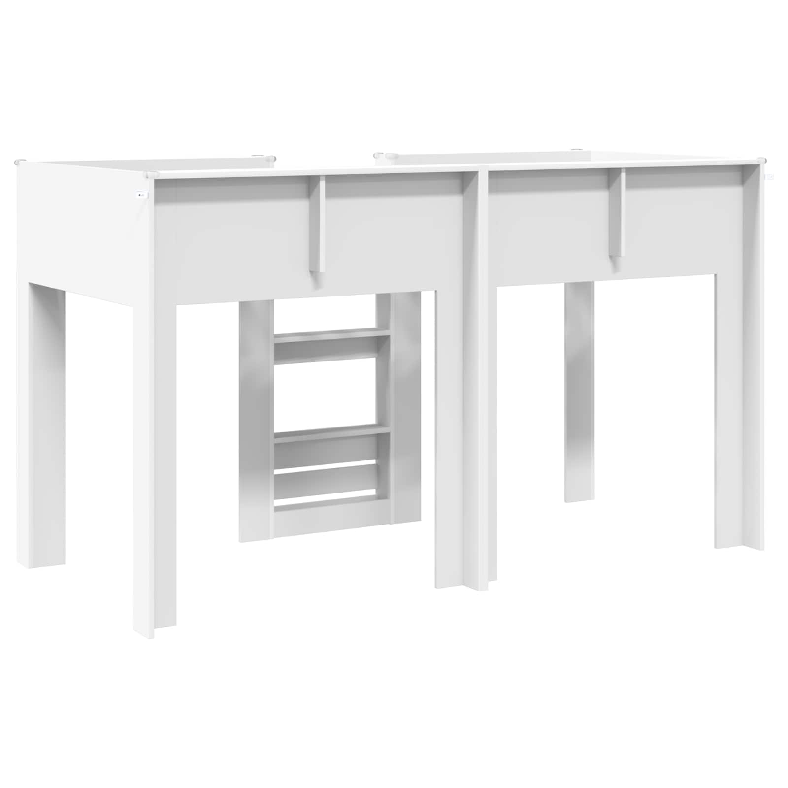vidaXL Bunk Bed voor Kinderen met matras Wit 100 x 200 cm Bewerkt hout