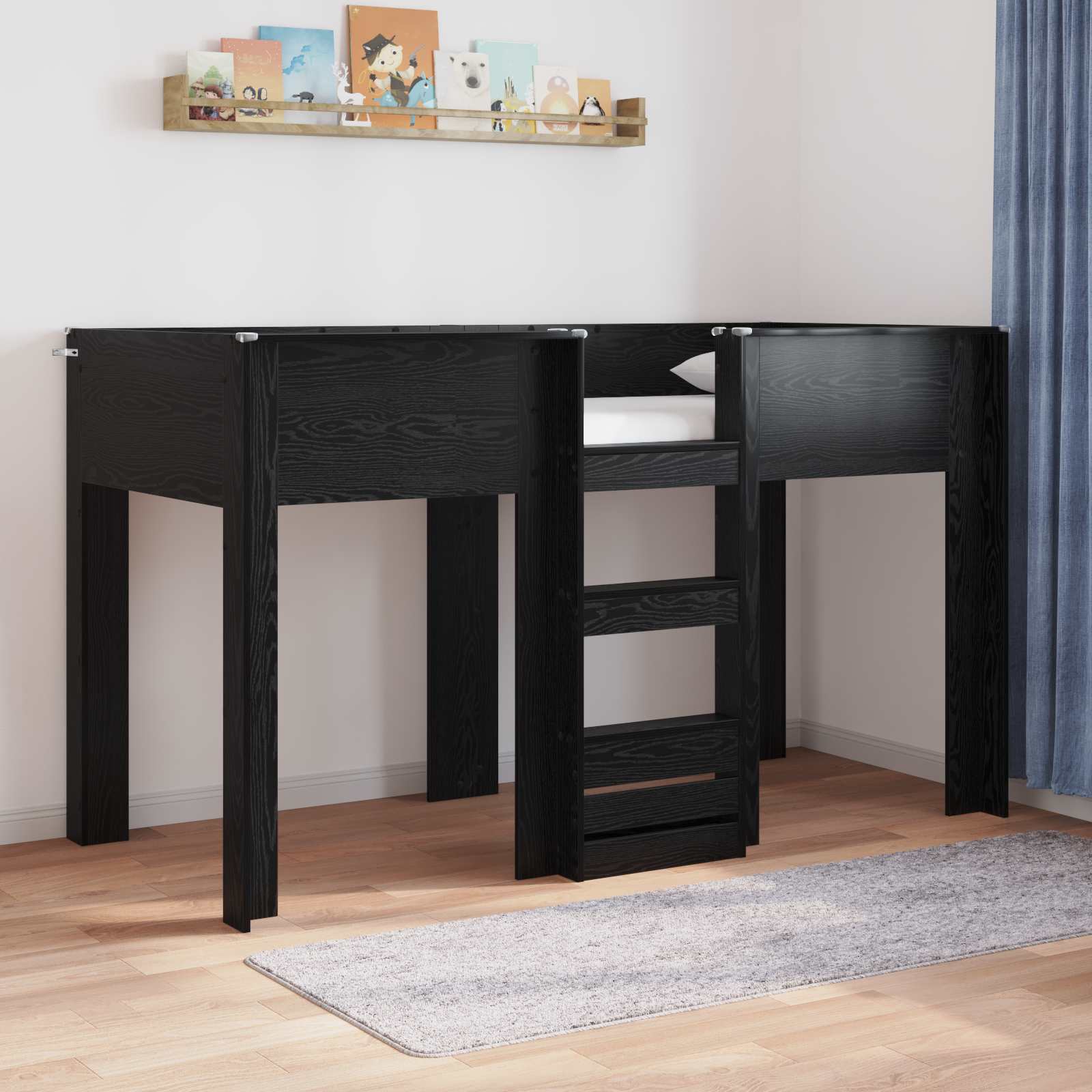 vidaXL Bunk Bed voor Kinderen met matras Wit 100 x 200 cm Bewerkt hout