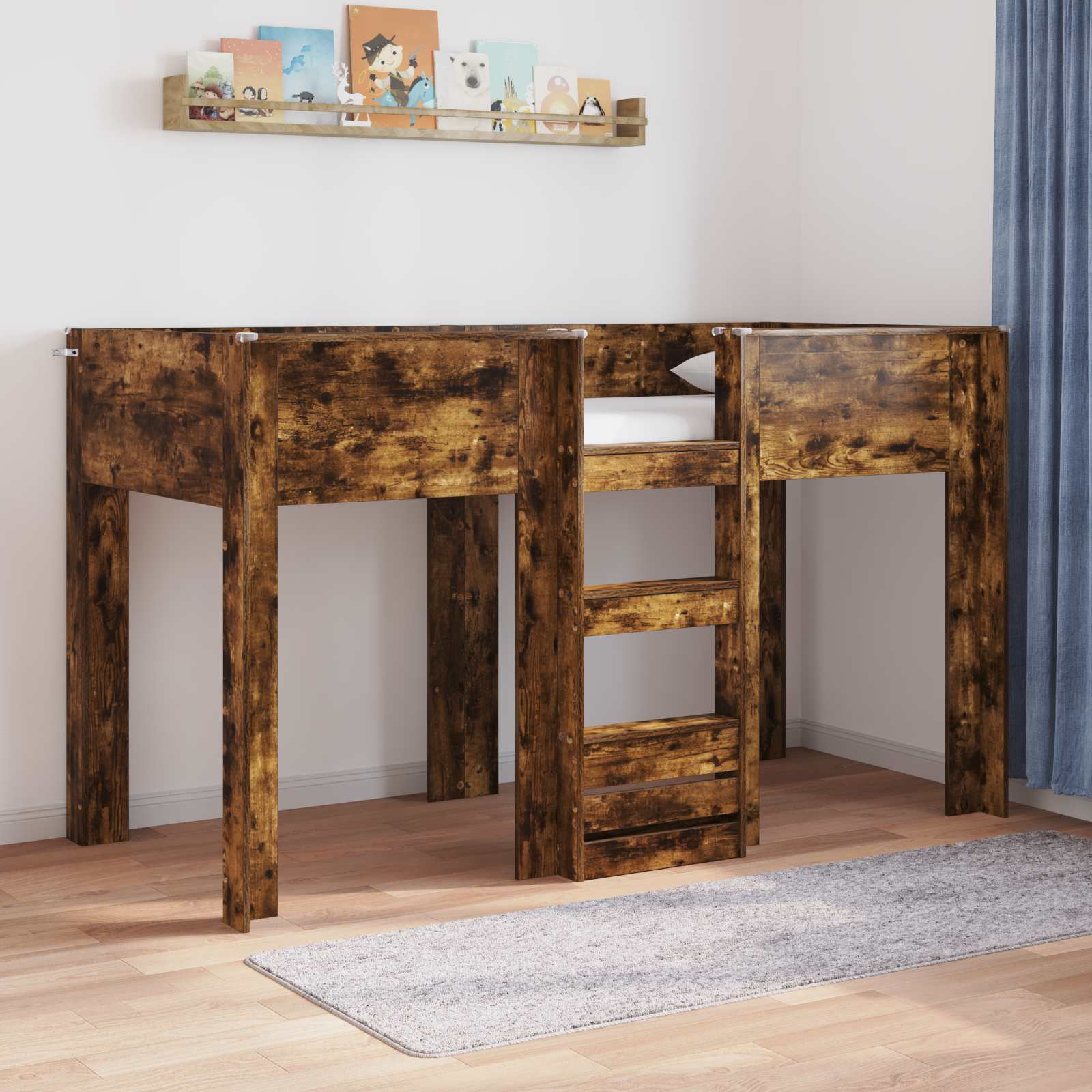 vidaXL Bunk Bed voor Kinderen met matras Wit 100 x 200 cm Bewerkt hout