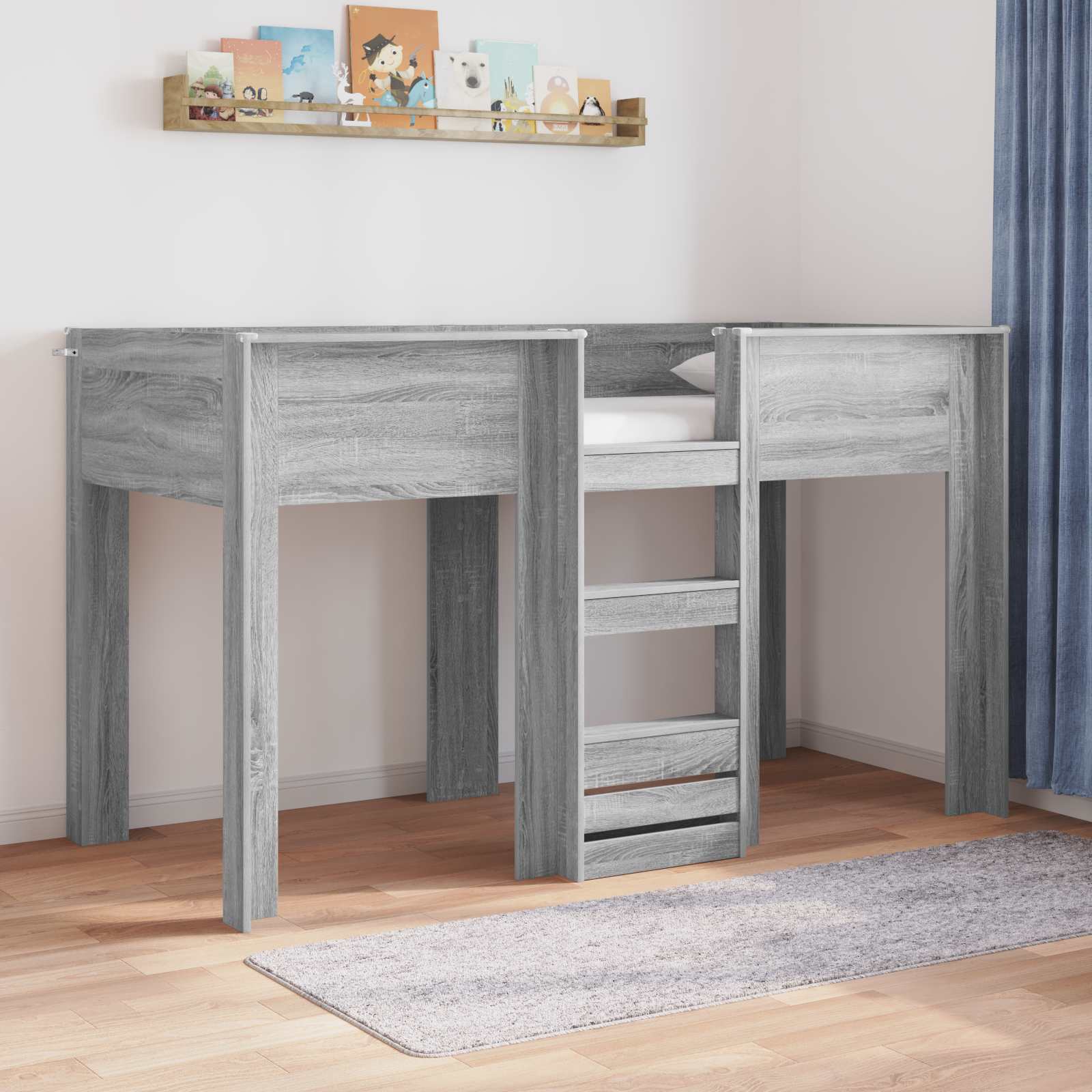 vidaXL Bunk Bed voor Kinderen met matras Wit 100 x 200 cm Bewerkt hout