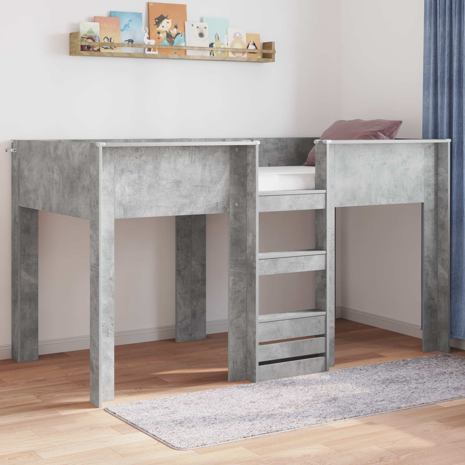 vidaXL Bunk Bed voor Kinderen met matras Wit 100 x 200 cm Bewerkt hout