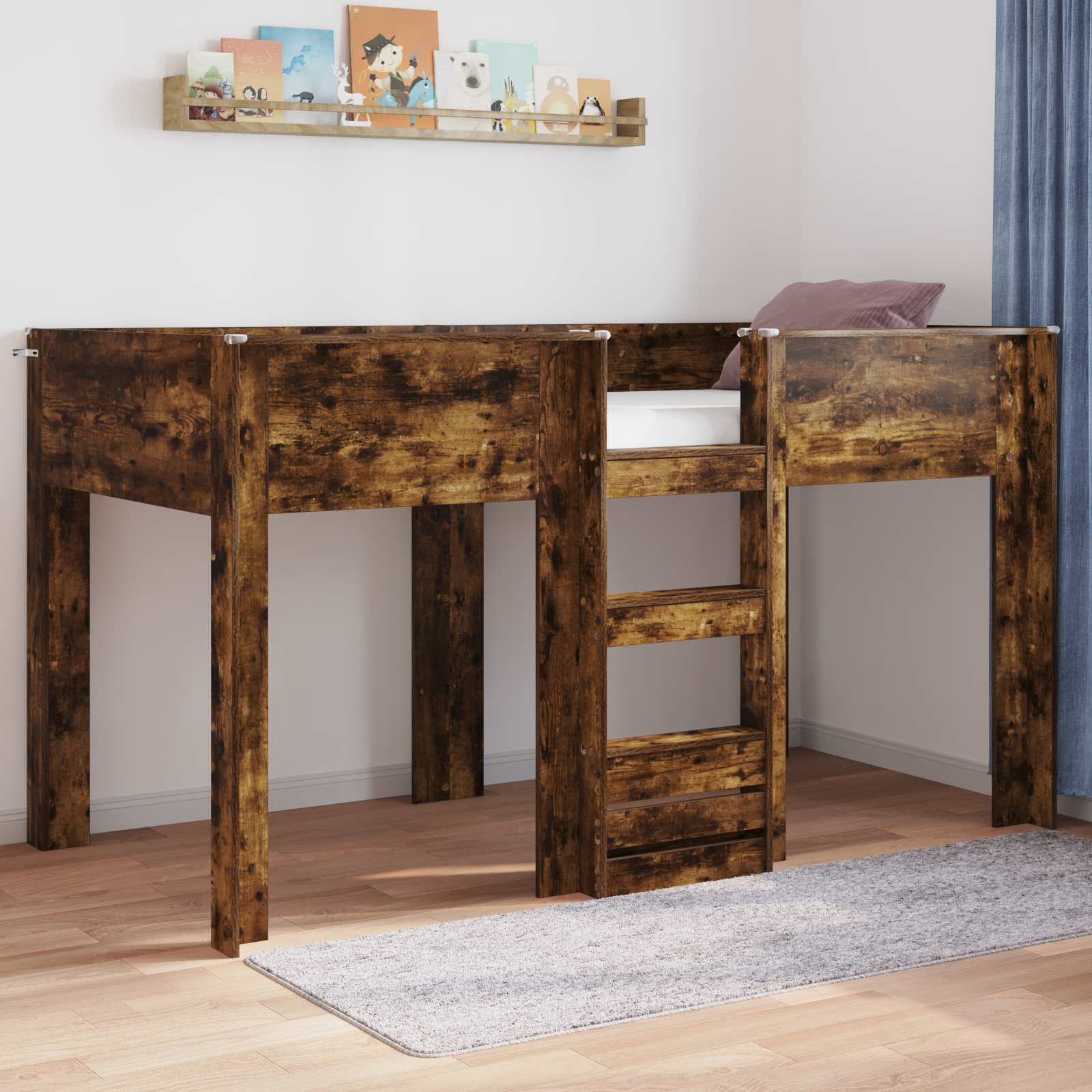 vidaXL Bunk Bed voor Kinderen met matras Wit 100 x 200 cm Bewerkt hout