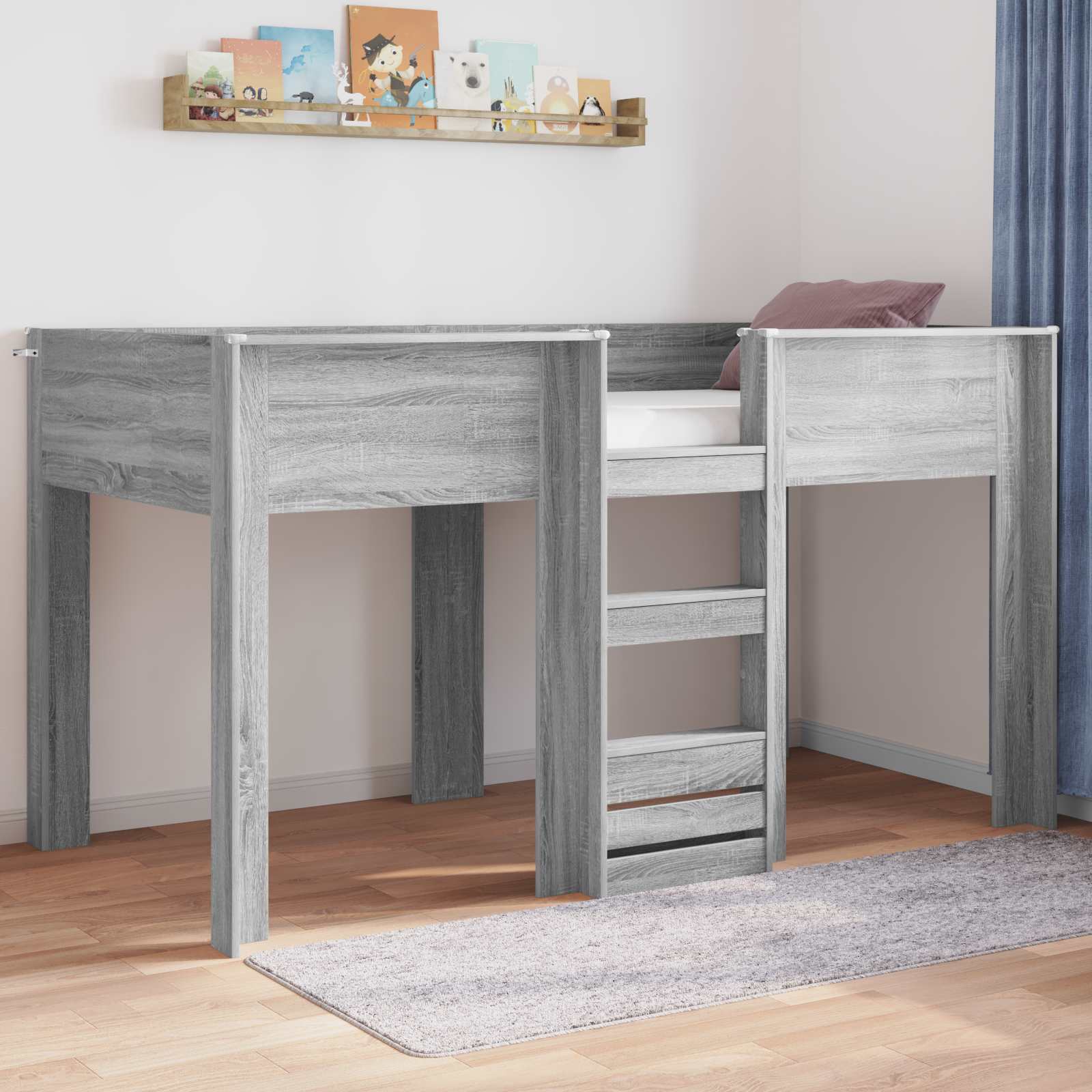 vidaXL Bunk Bed voor Kinderen met matras Wit 100 x 200 cm Bewerkt hout