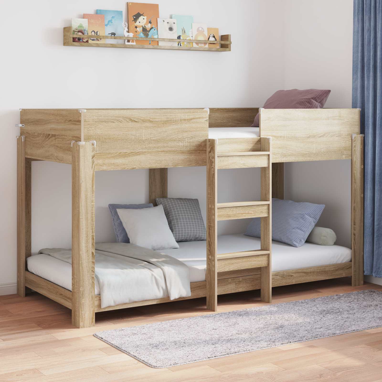 vidaXL Bunk Bed voor Kinderen met matras Wit 100 x 200 cm Bewerkt hout