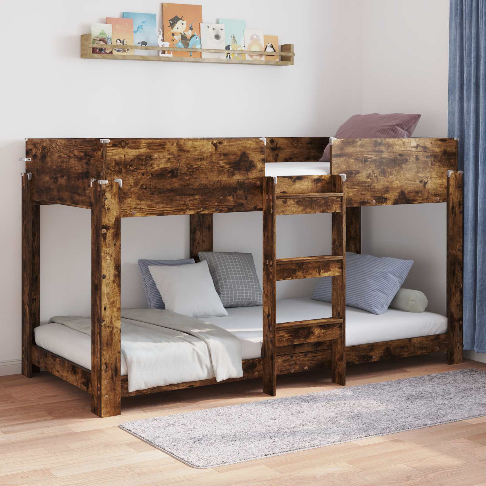 vidaXL Bunk Bed voor Kinderen met matras Wit 100 x 200 cm Bewerkt hout