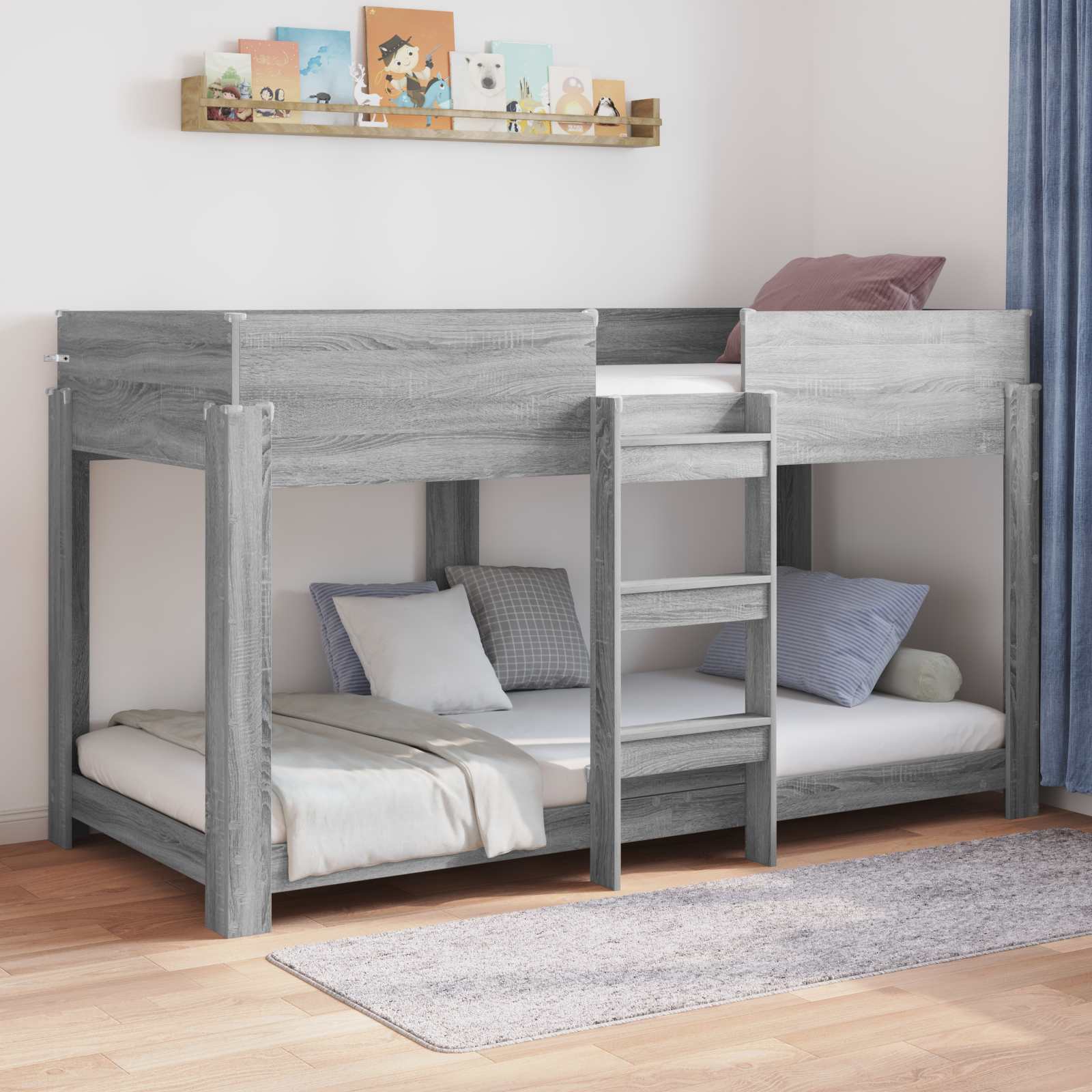 vidaXL Bunk Bed voor Kinderen met matras Wit 100 x 200 cm Bewerkt hout
